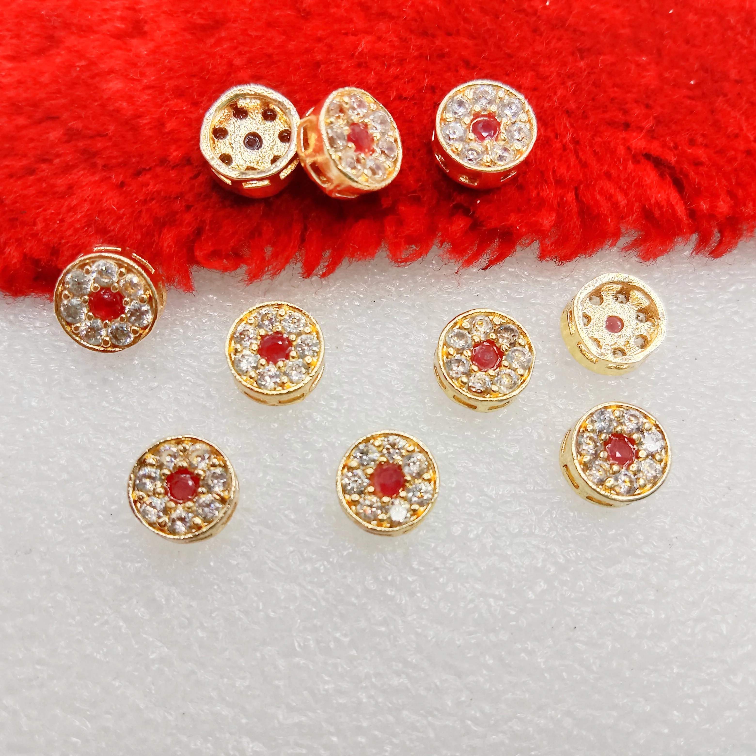 Dark pink round shape (10pcs) high quality AD connectors (8mm)(2cm)