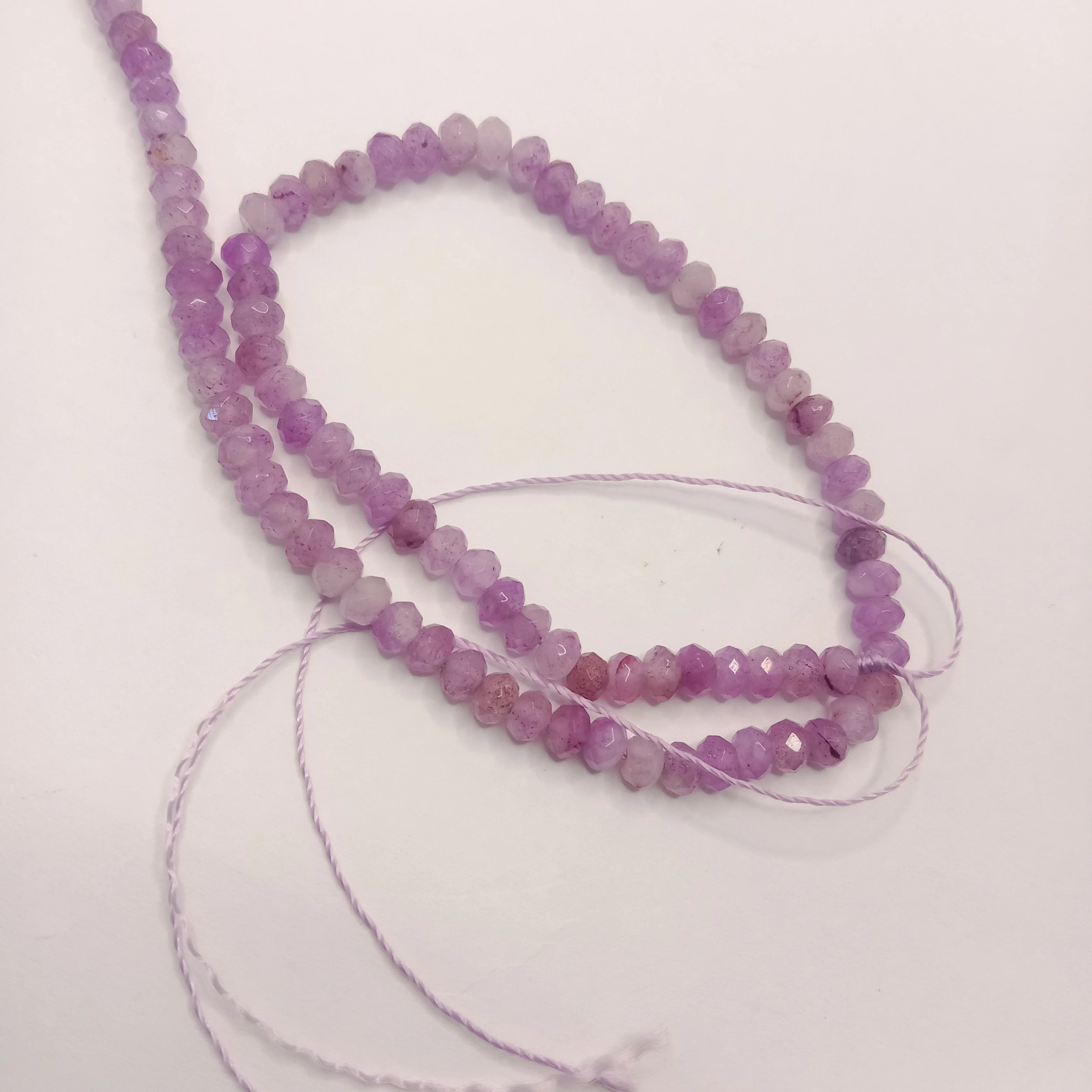 Light shaded purple High Quality agateRondell Beads  4mm 1 string