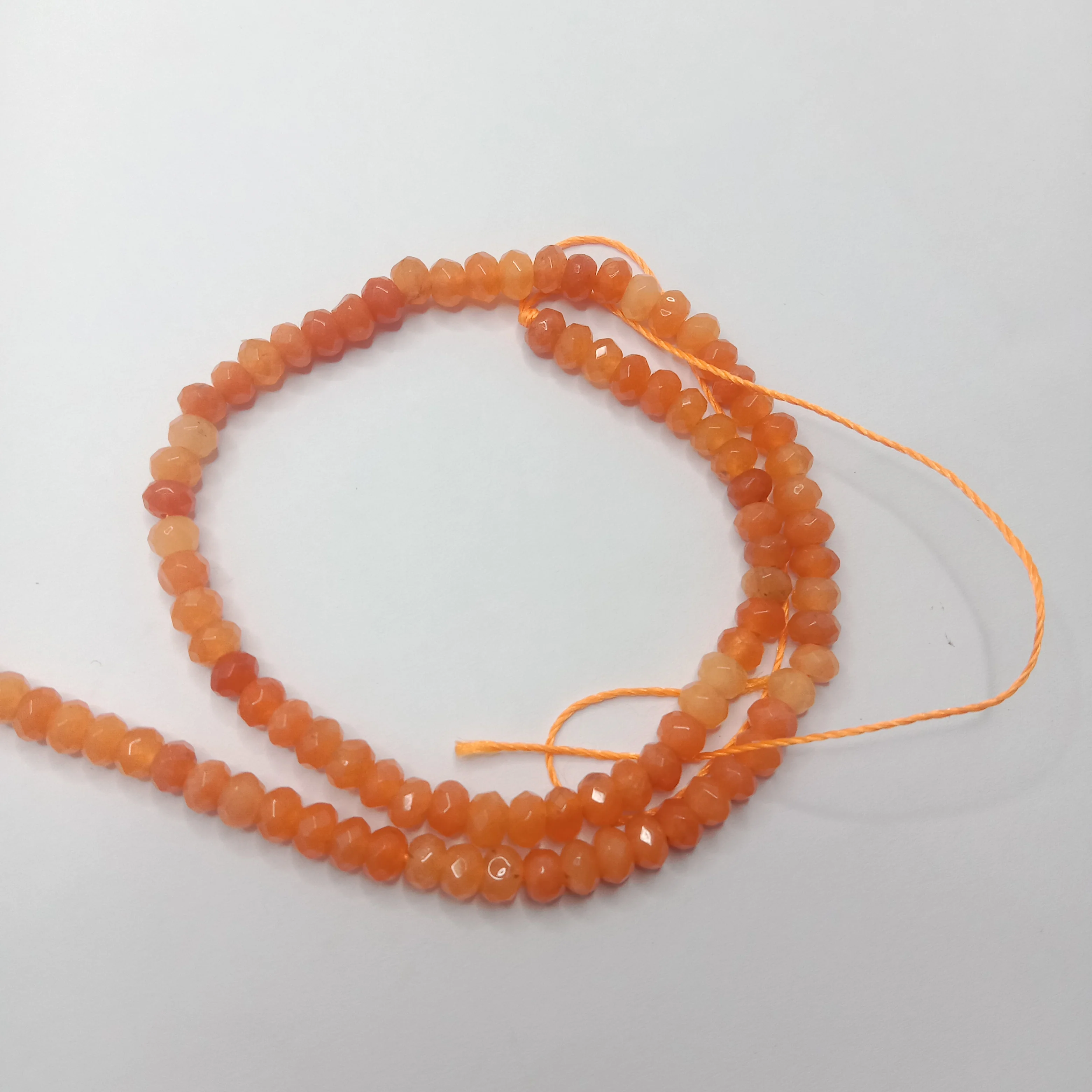 Dark orange High Quality agate Rondell Beads 4 mm 1 string