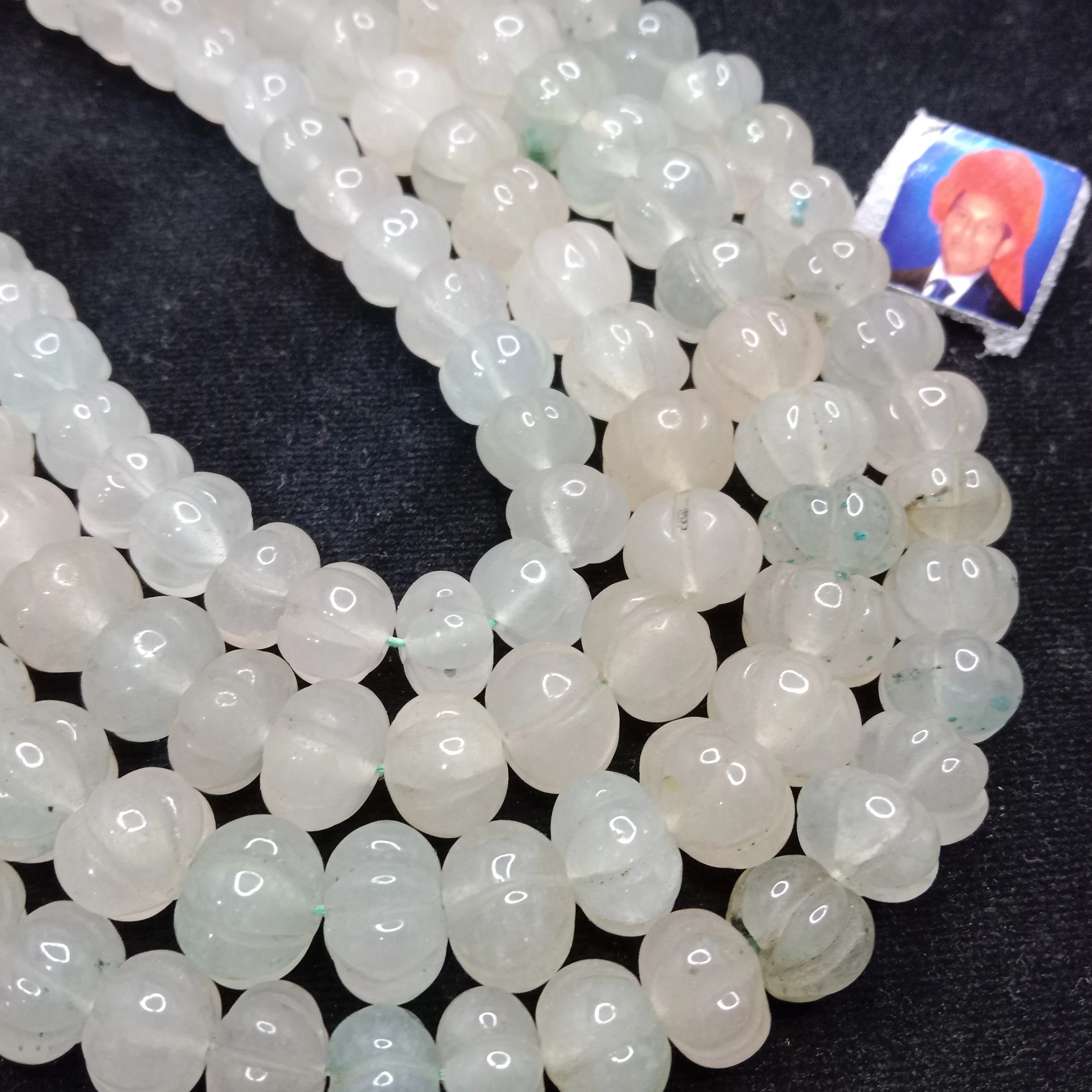 Light green high quality pumpkin beads 10mm 1 string