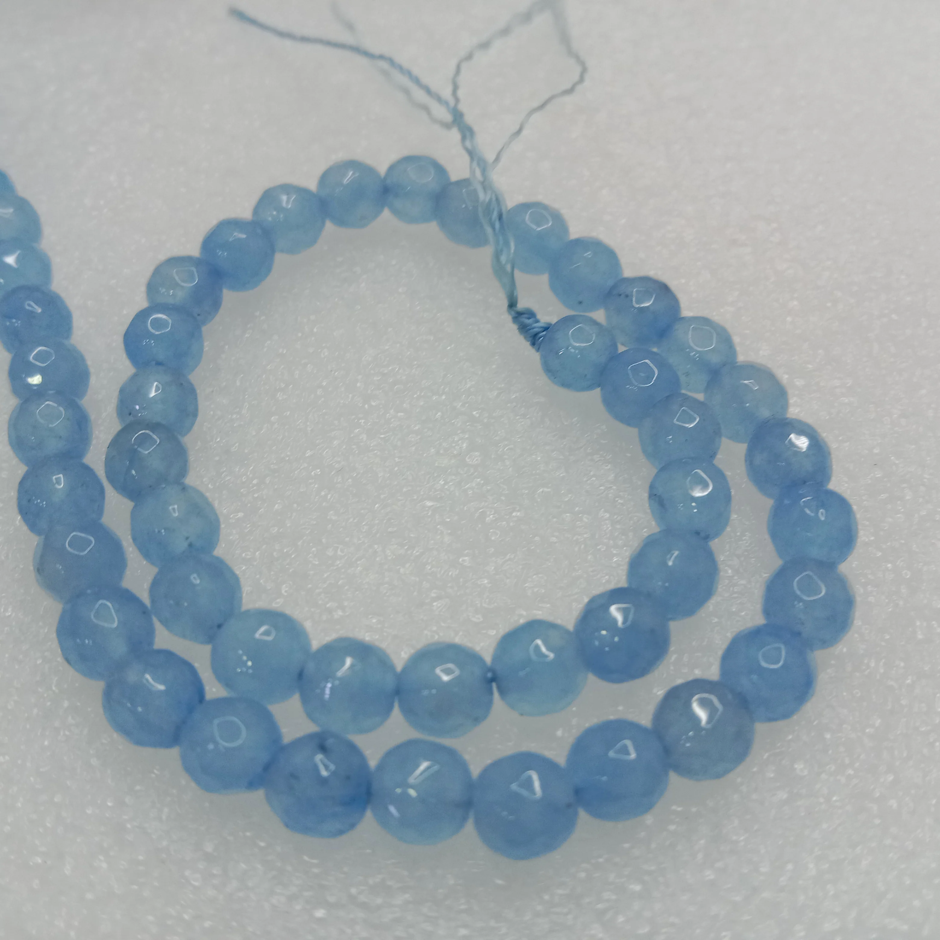 Light blue High Quality agate Round Beads 6mm 1 string(60pcs