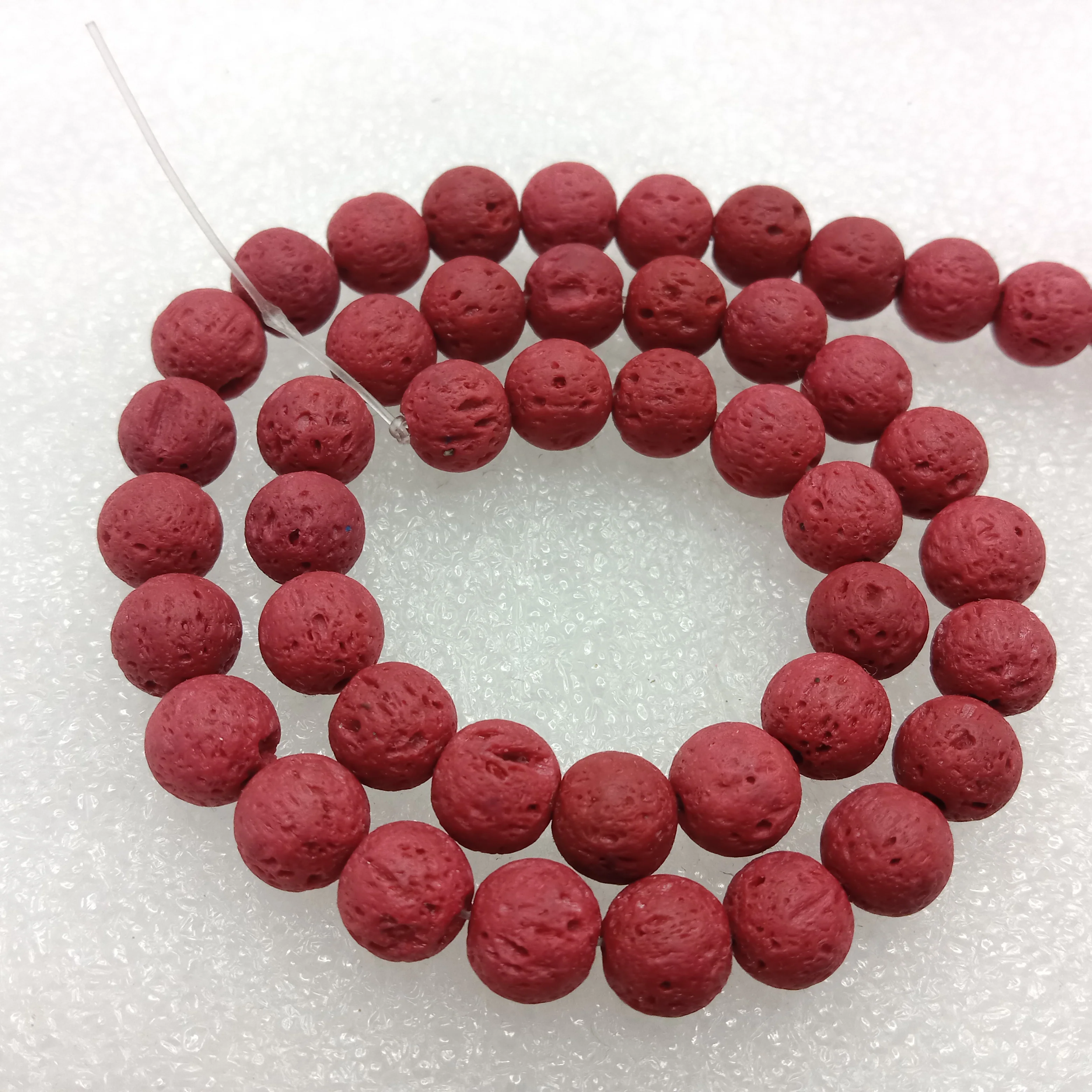 Dark blue round shape lava beads 8 mm 1 string