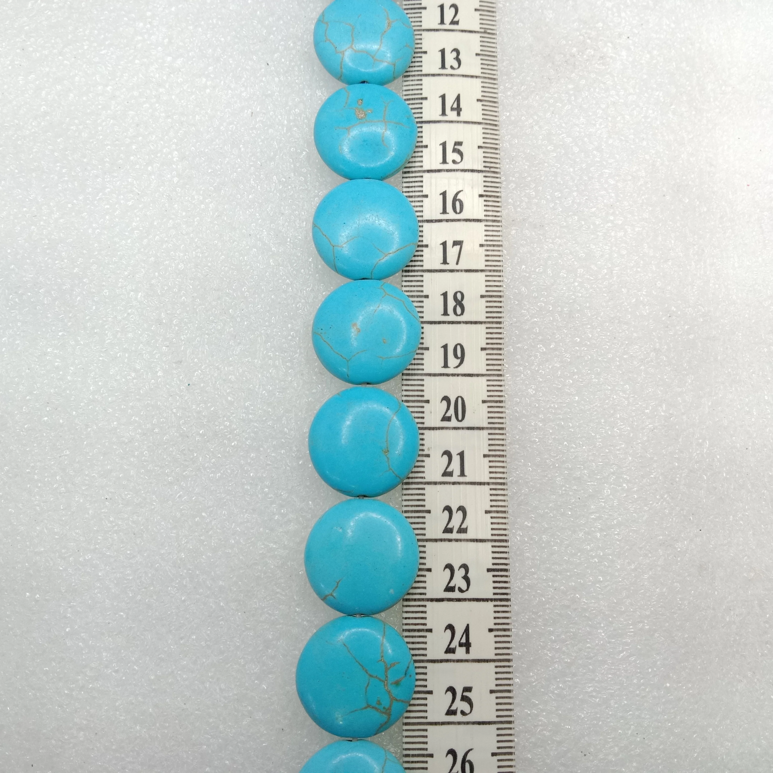 Circle shape turquoise beads 1 string