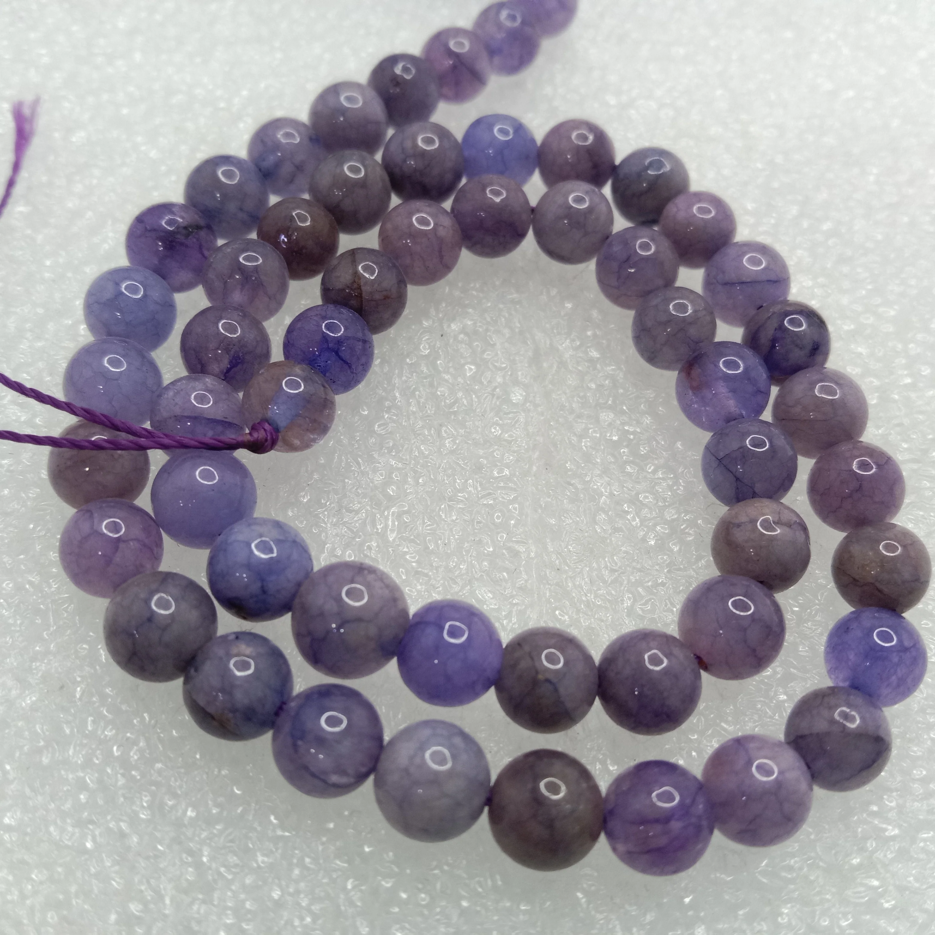 Shaded purple 6mm plan agate beads 1 string