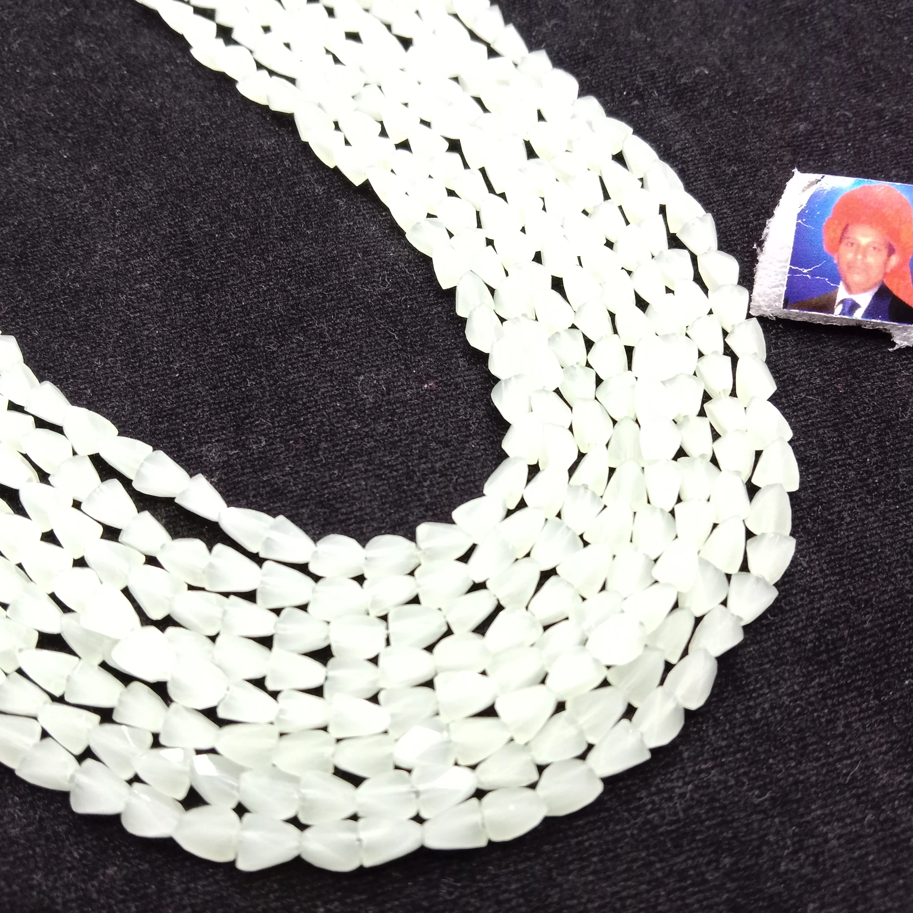 High quality light green xcut crystal 6mm 1 string