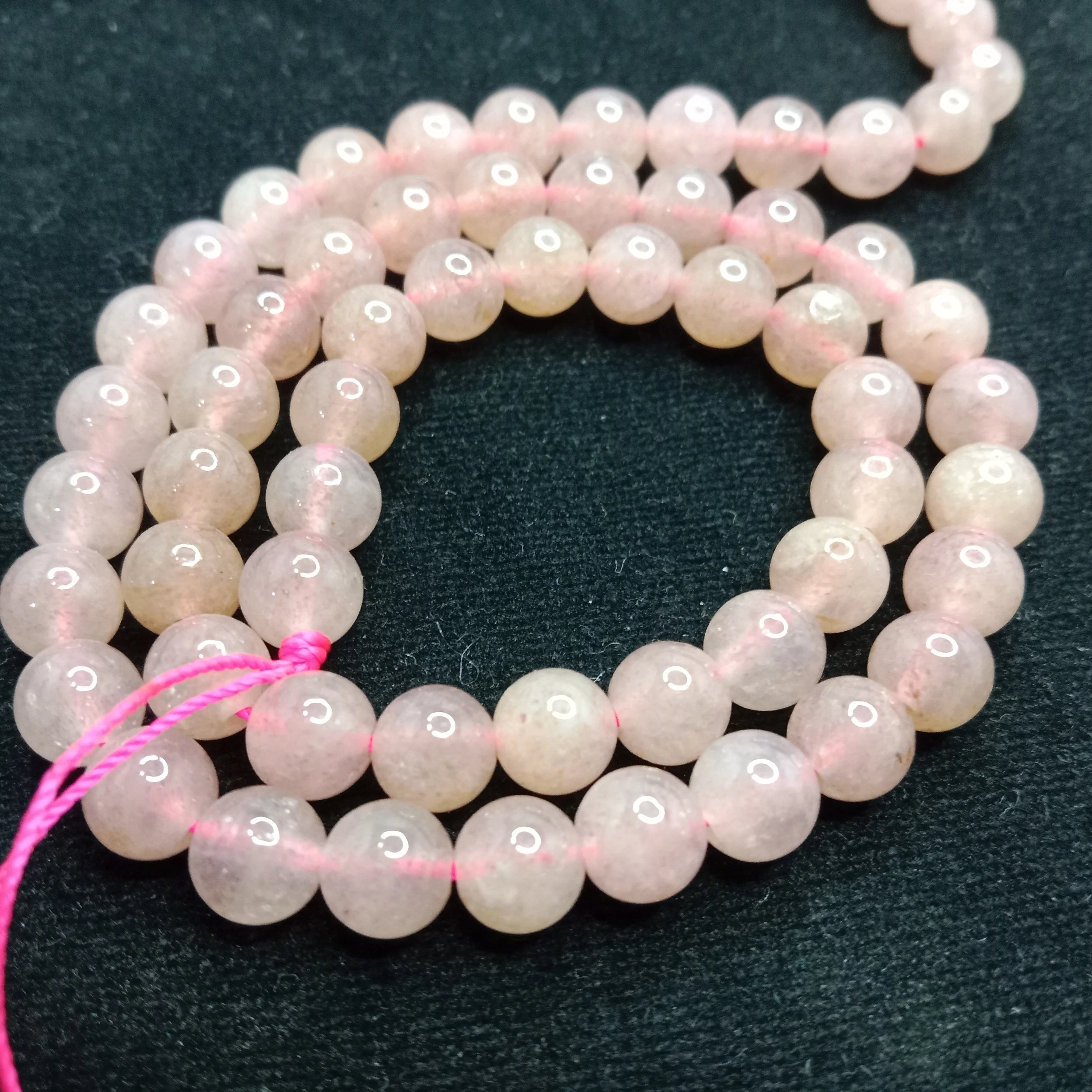 Pink 6mm plan agate beads 1 string
