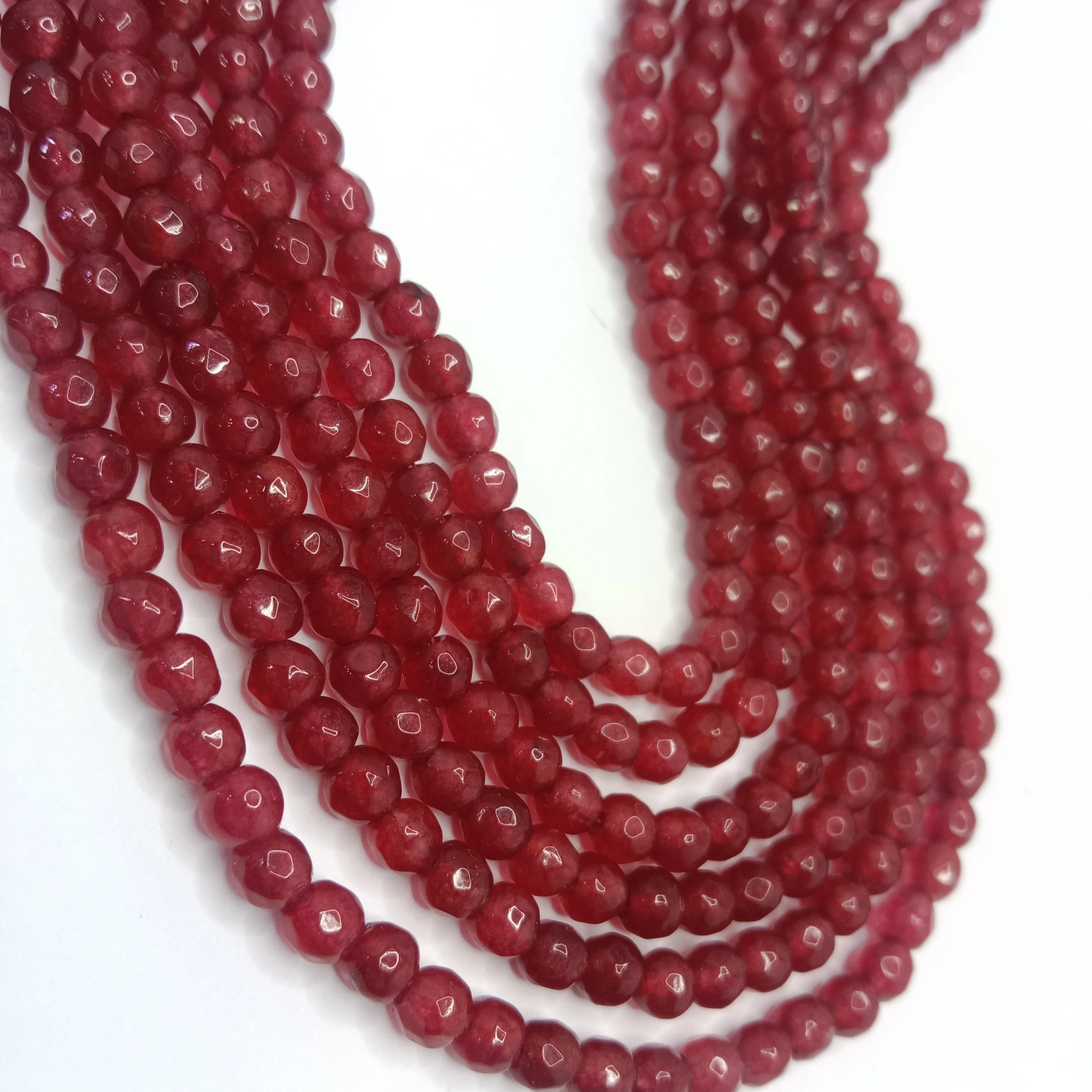 Ruby High Quality agate Round Beads 4mm 1 string