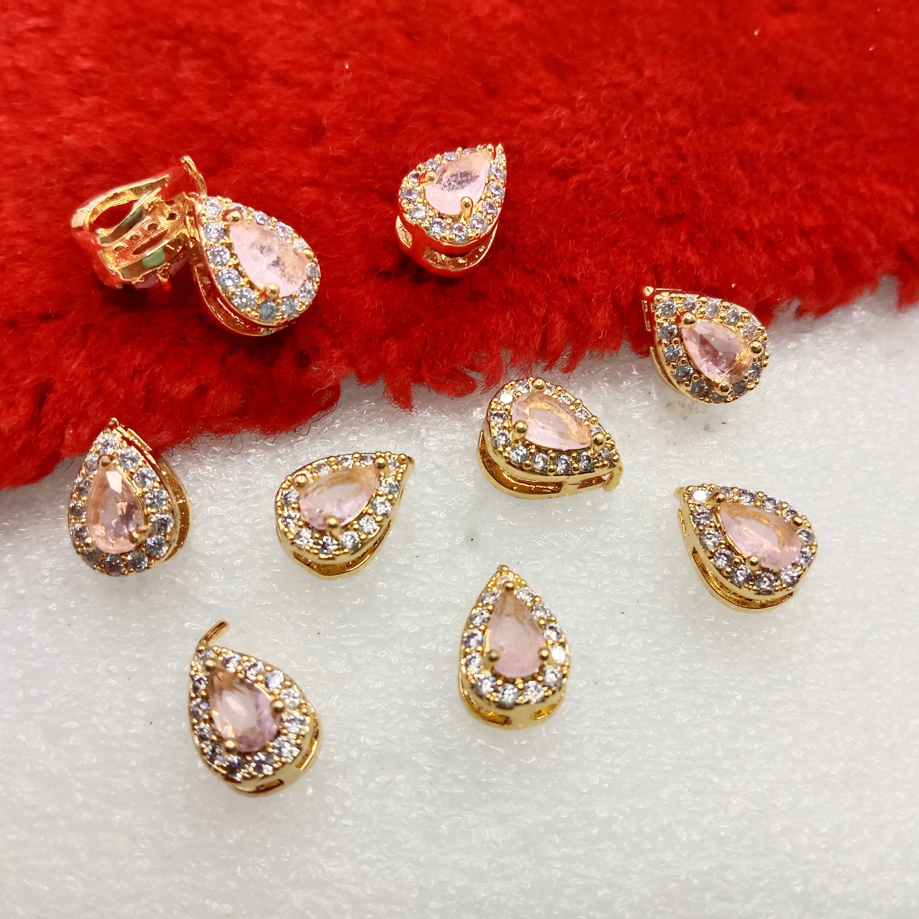 Light pink drop shape (10pcs)high quality AD connectors(12mm)(2cm)