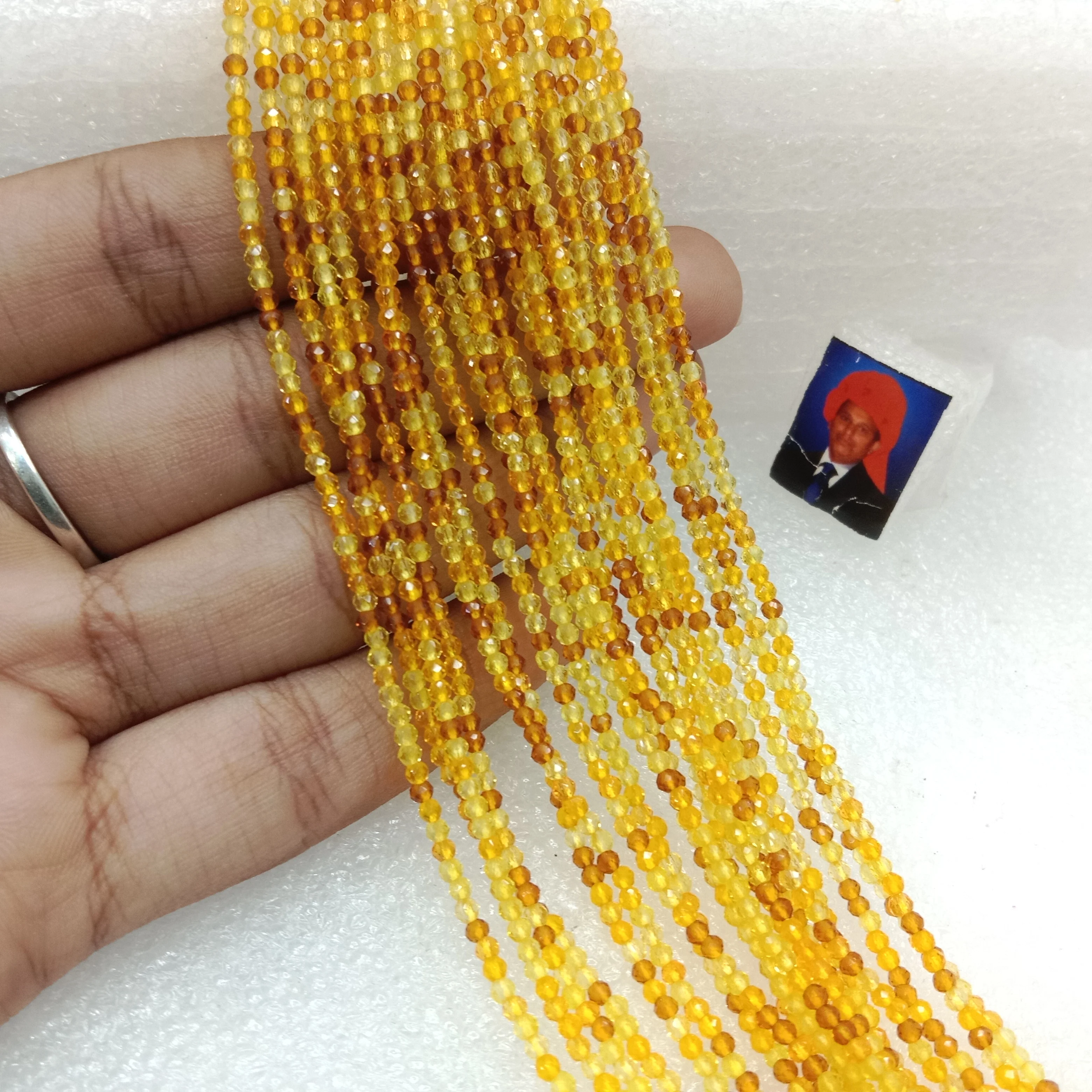 high quality yellow shade hydro beads 2mm 1 string