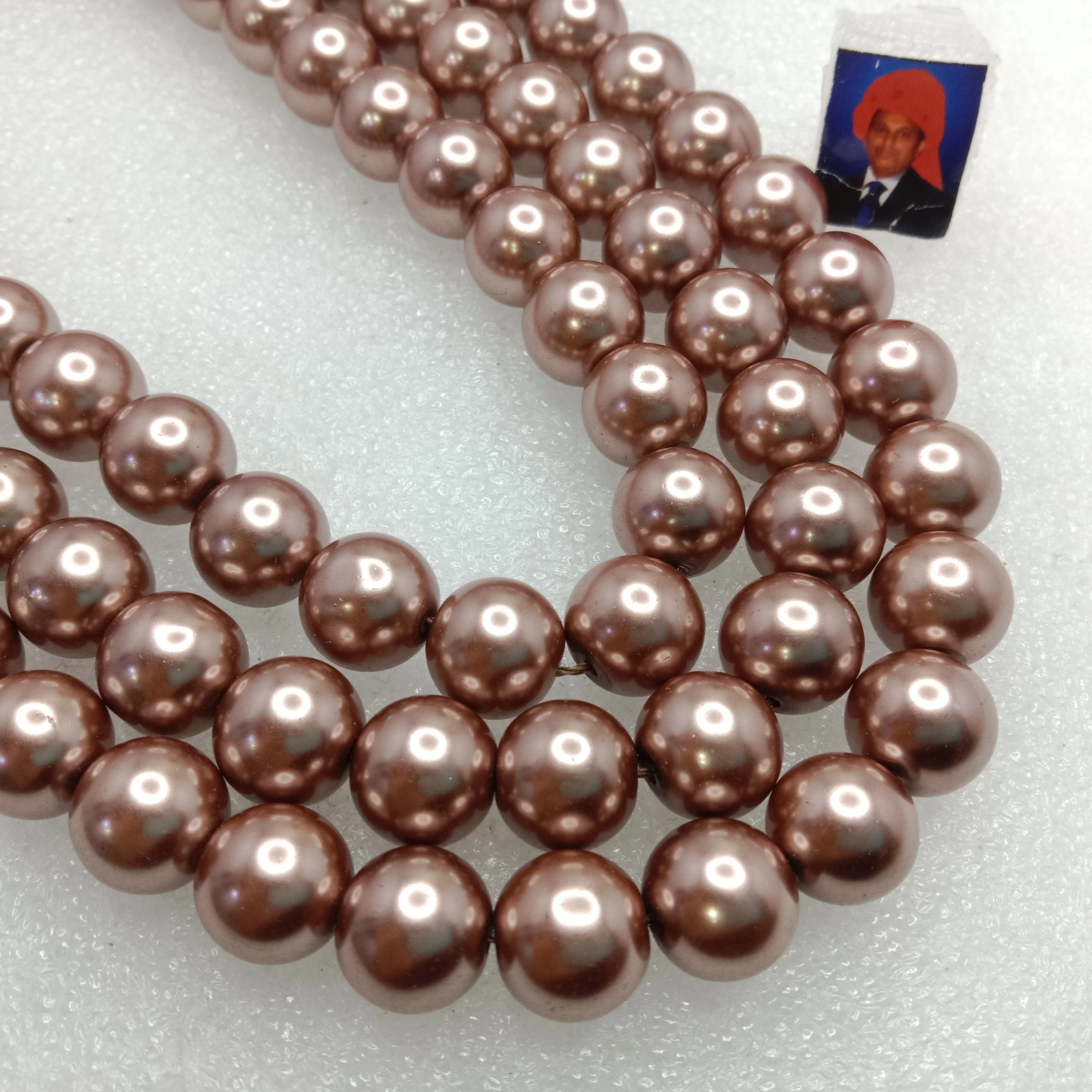 High quality bronze metallic pearls 10mm 1 string