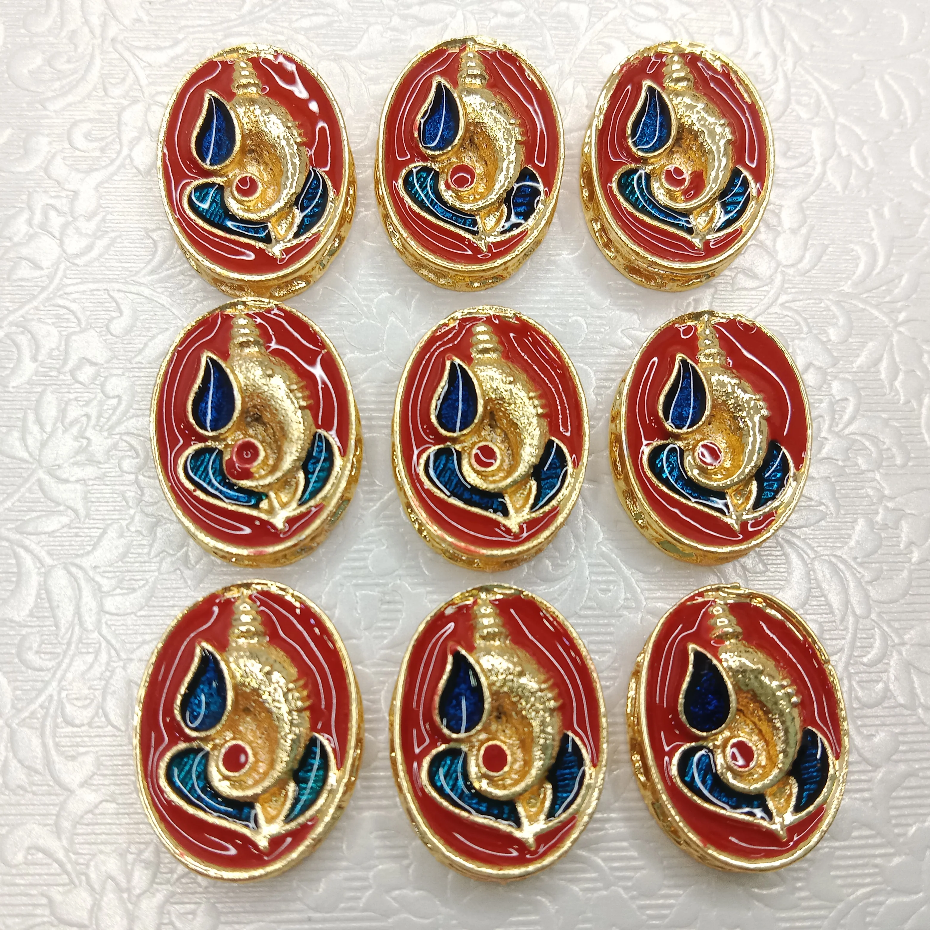 Meenakari Ganpati pendant kundan connectors 10pcs