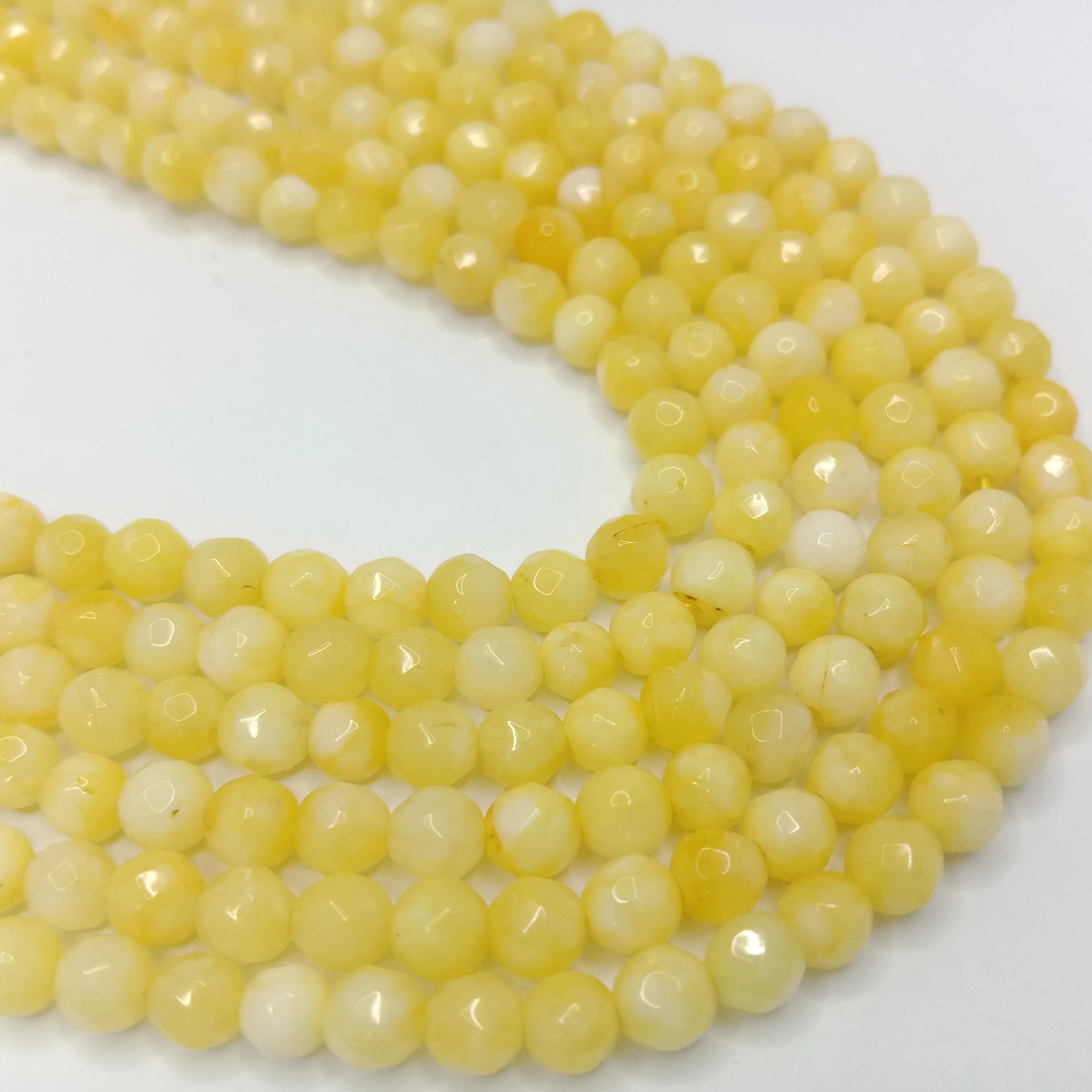 Lemon yellow High Quality agate Round Beads 4mm 1 string