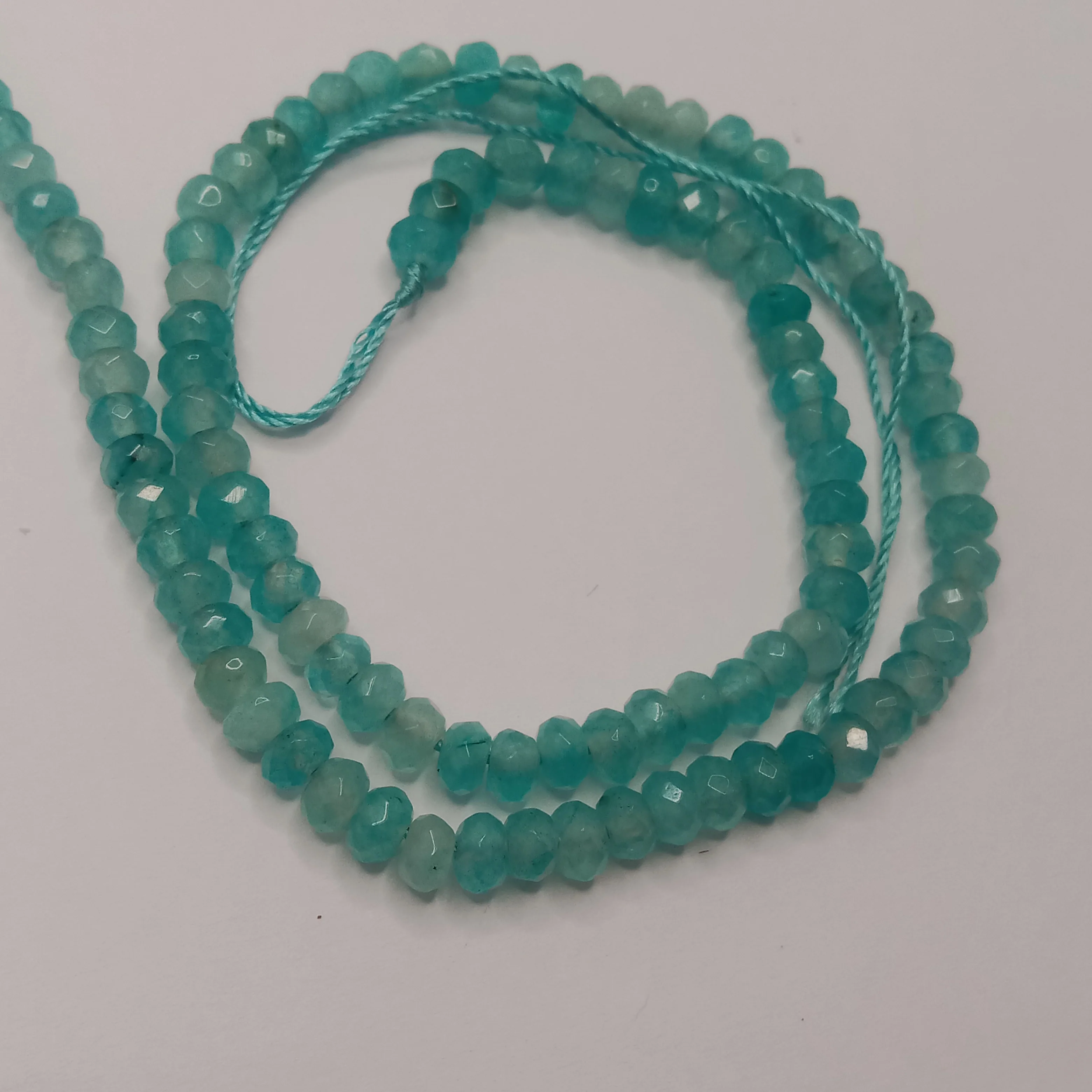 Shaded firoji High Quality agateRondell Beads  4mm 1 string