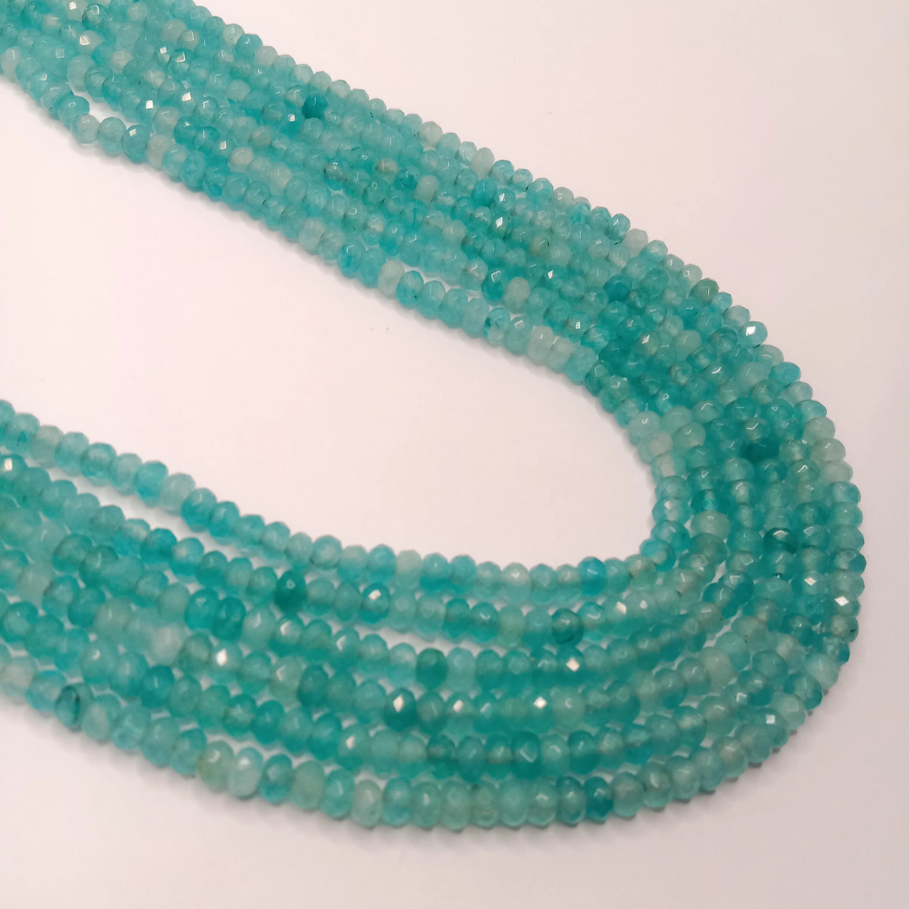 Shaded firoji High Quality agateRondell Beads  4mm 1 string