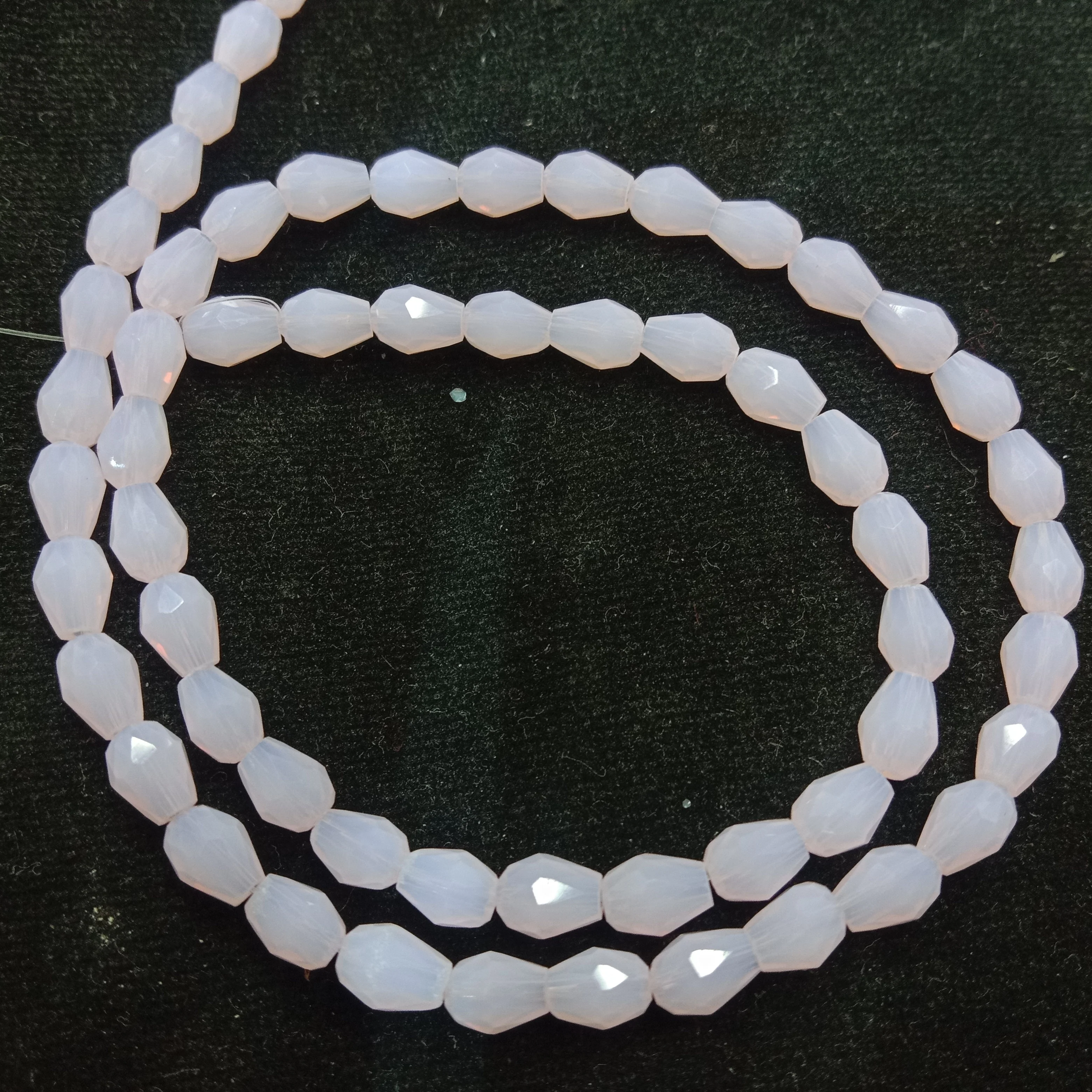 high quality light pink drop shape crystal beads 4x4mm 1 string