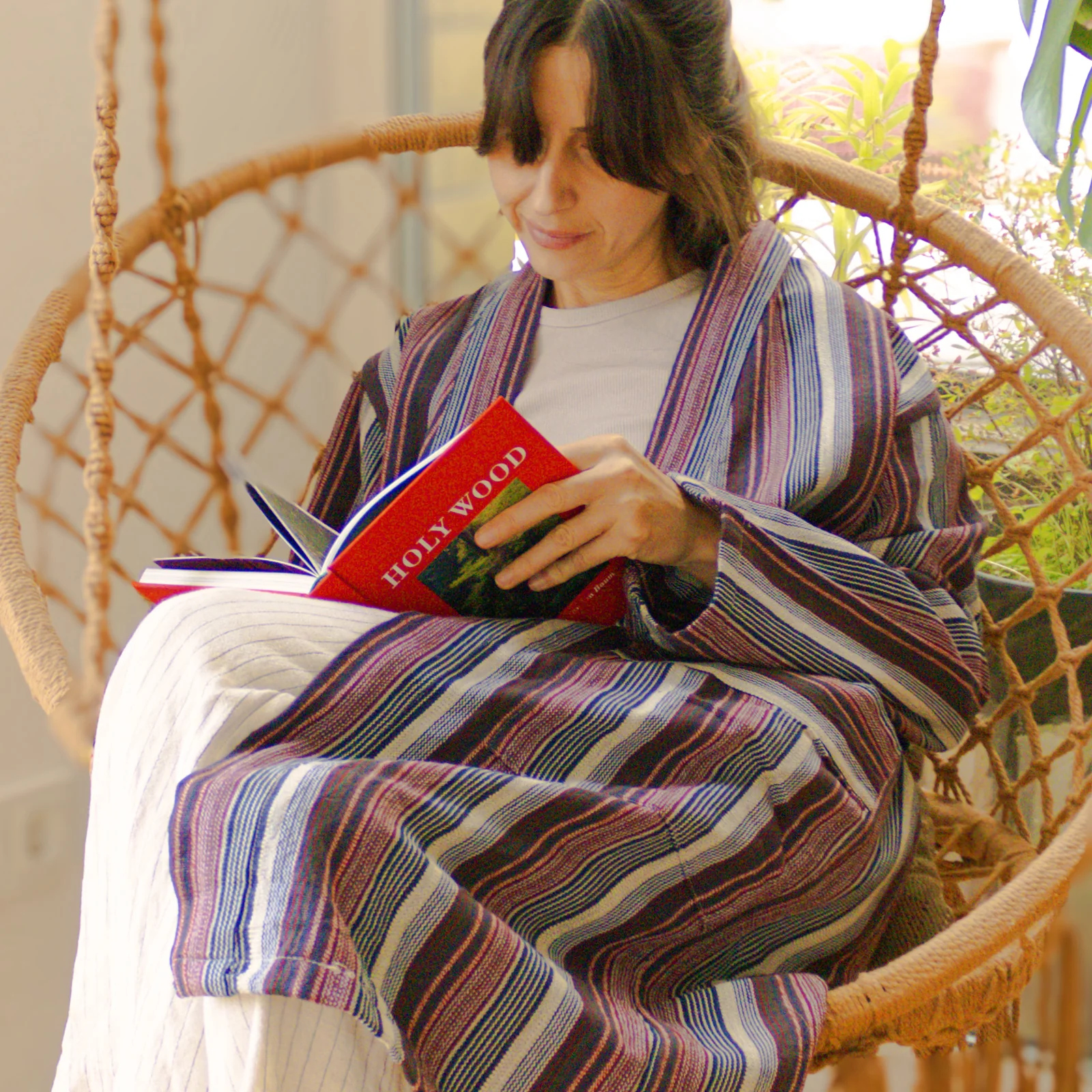 BURGUNDY ROBE - Handgewebter Bademantel f��r luxuri?se Entspannung