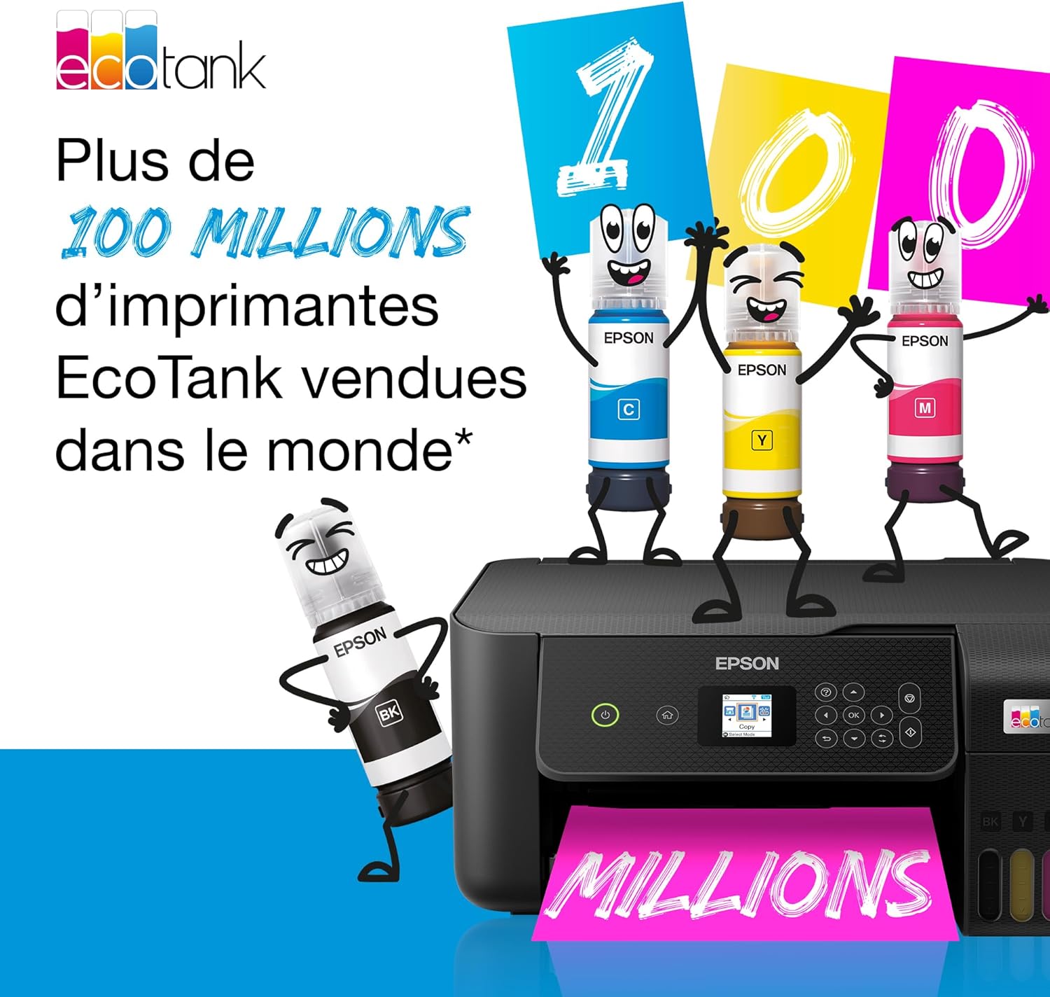 Imprimante multifonction A4 Wi-Fi ET-4800 équipée de réservoirs d’encre, avec jusqu’à 3 ans d’encre inclus