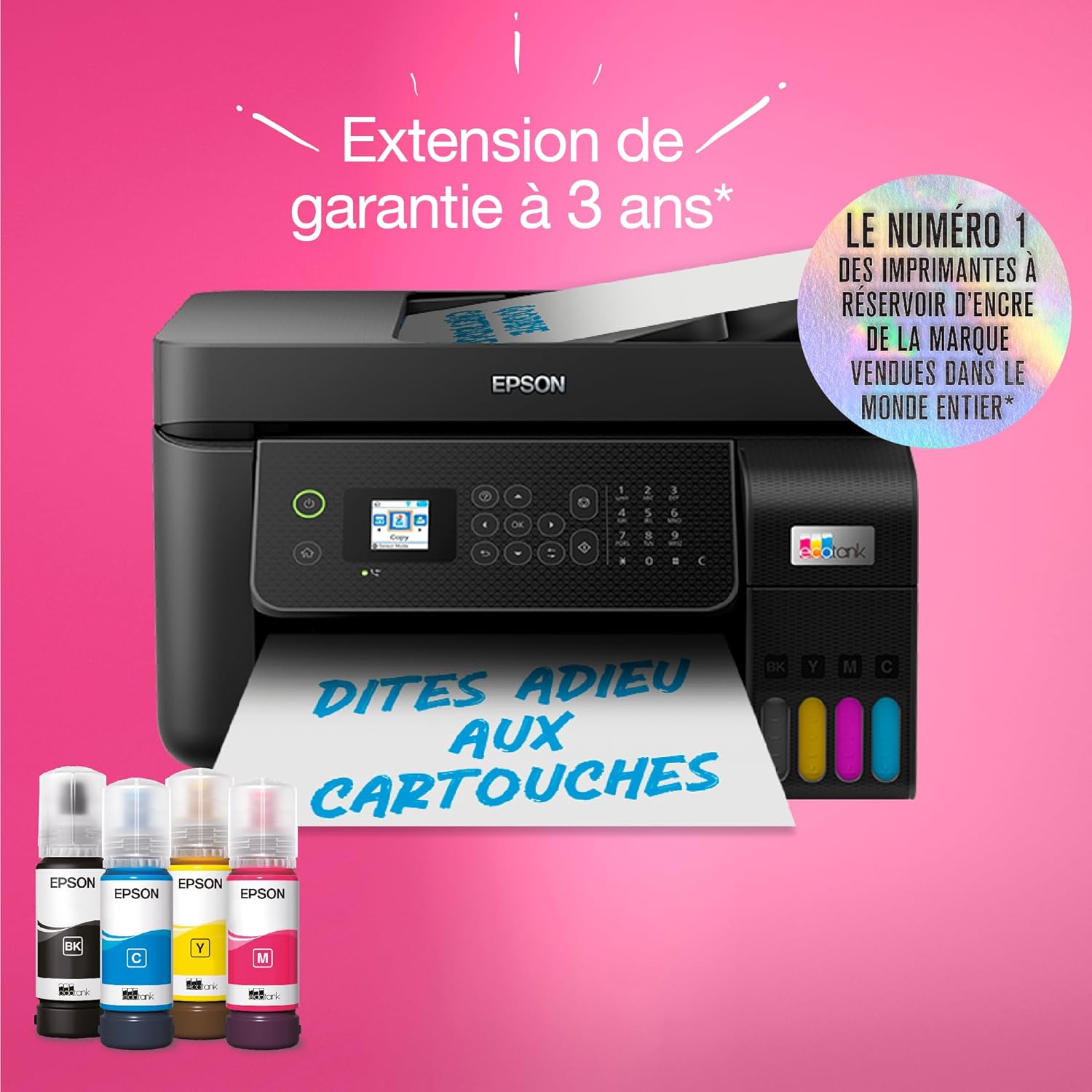 Imprimante multifonction A4 Wi-Fi ET-4800 équipée de réservoirs d’encre, avec jusqu’à 3 ans d’encre inclus