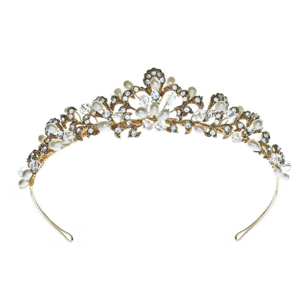 Kensington Freshwater Pearl Gold Tiara