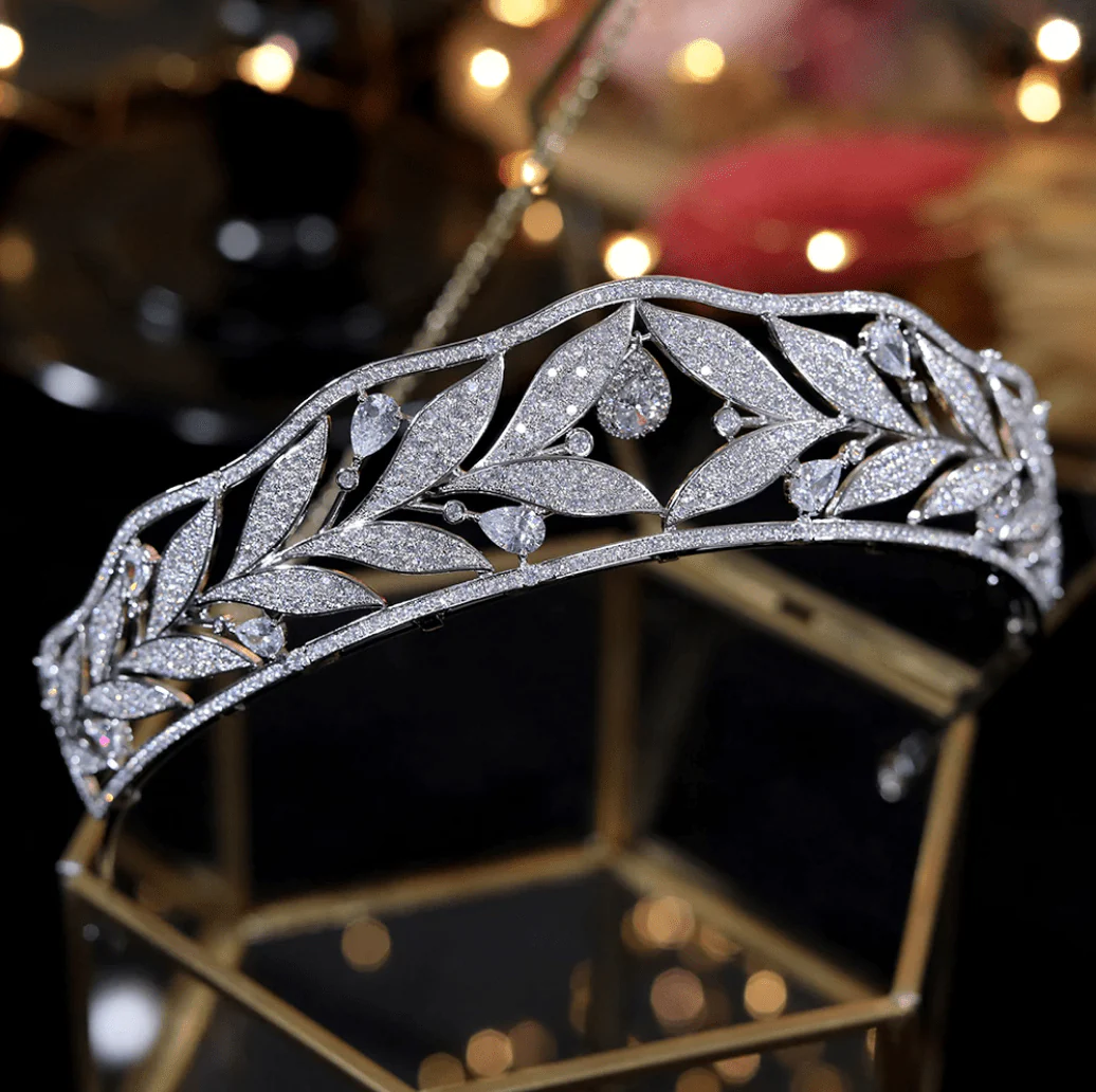 Zephie Luxury Grecian Simulated Diamond Tiara