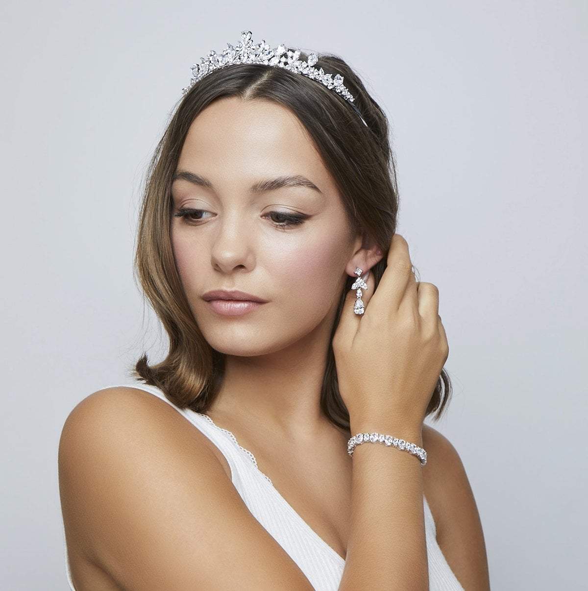 Flora Simulated Diamond Tiara