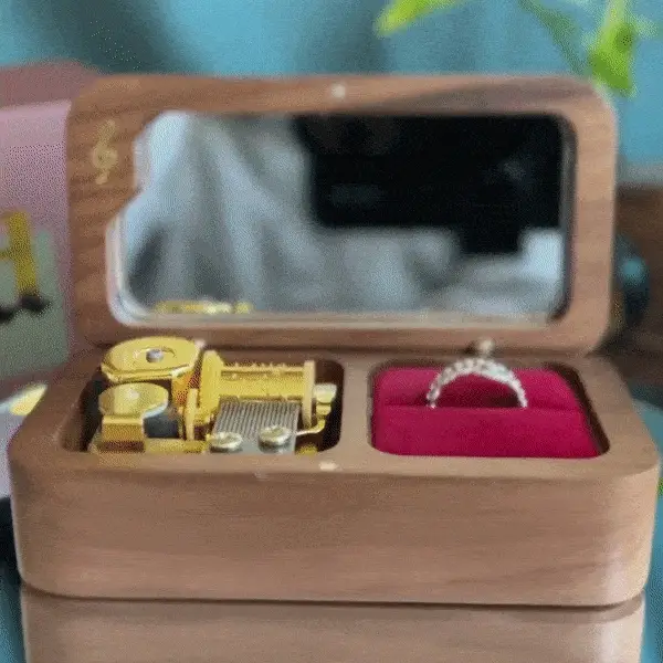 Ava - Music Box with Wedding Ring Pillow