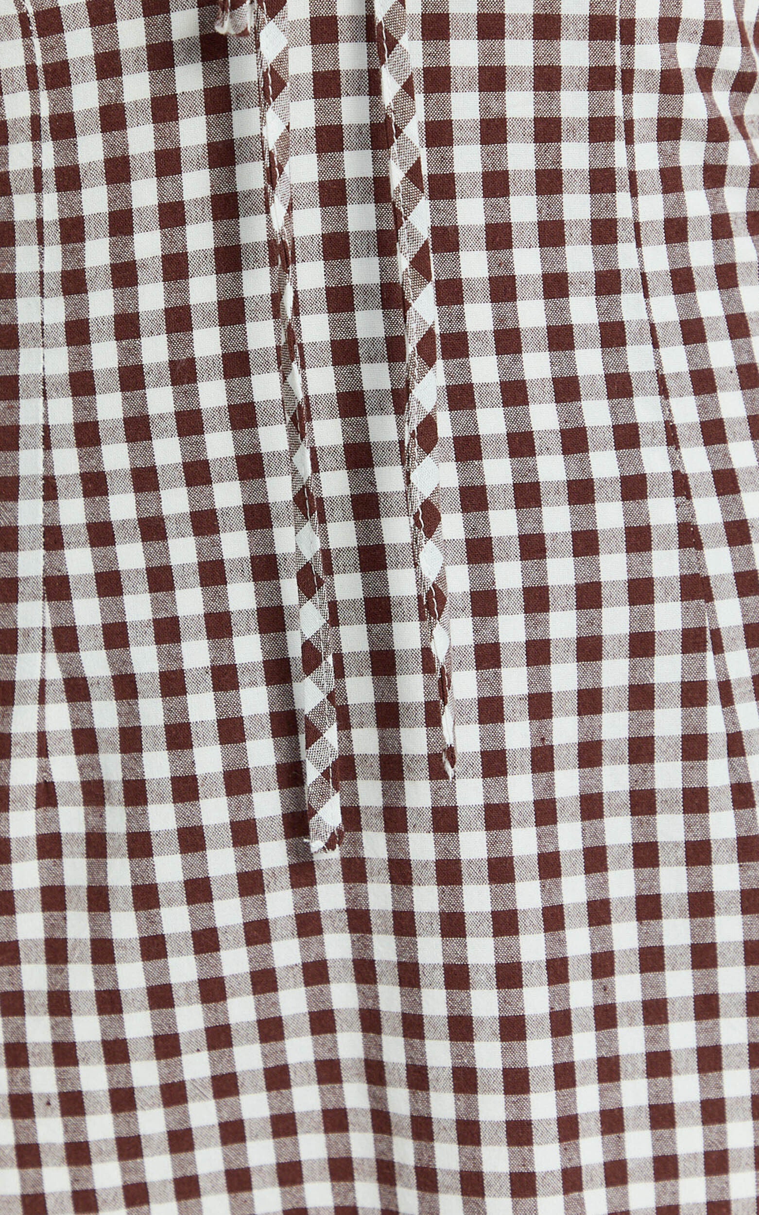 Emilia Mini Dress - Plunge Halter Bodycon Dress in Brown/White