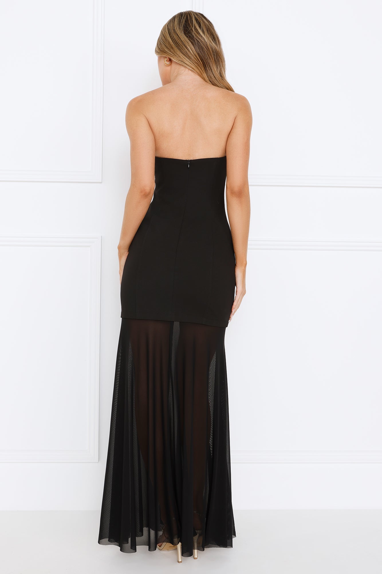 Event Extraordinaire Strapless Maxi Dress Black