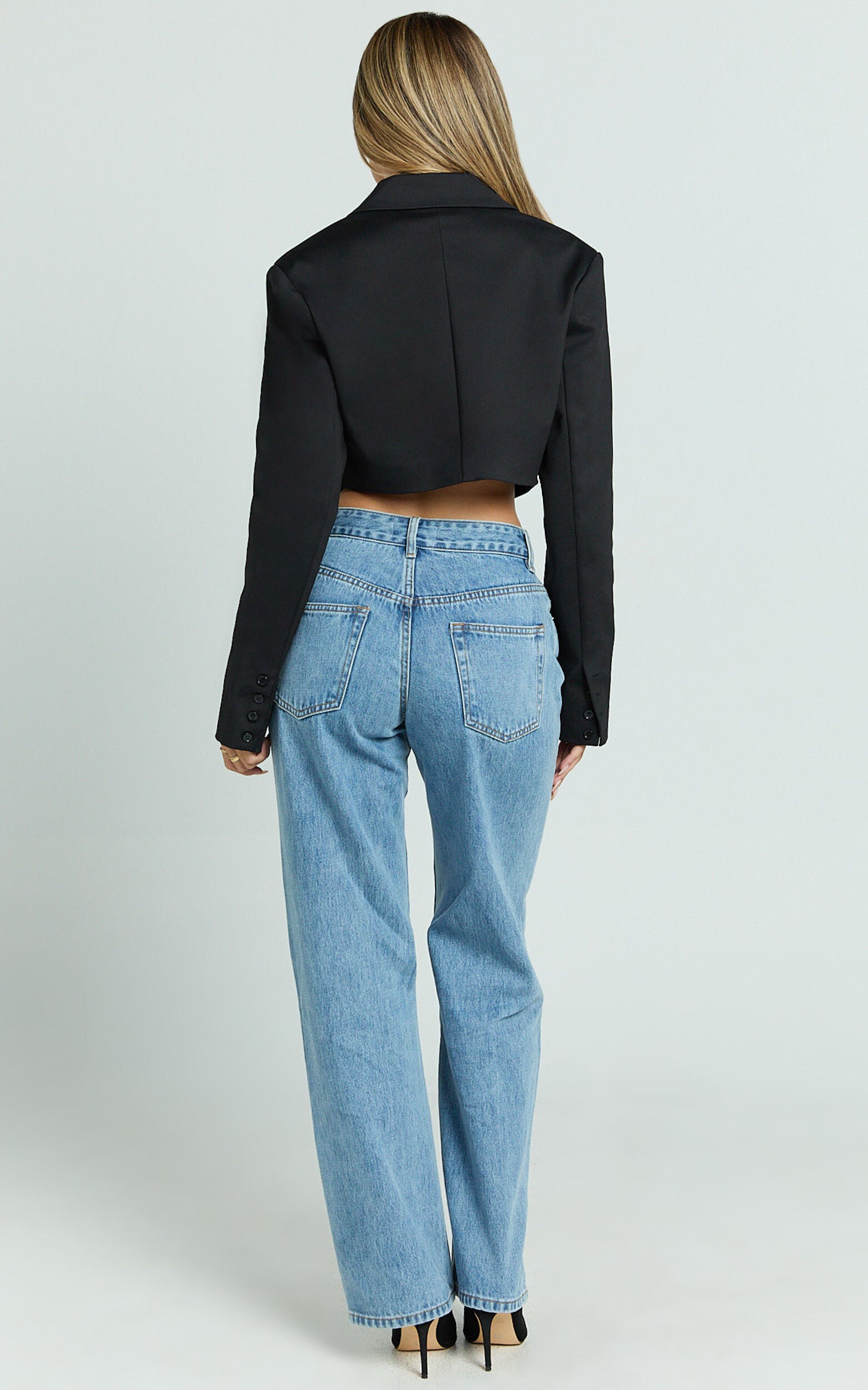 Florence Jacket - Boxy Cropped Blazer in Black