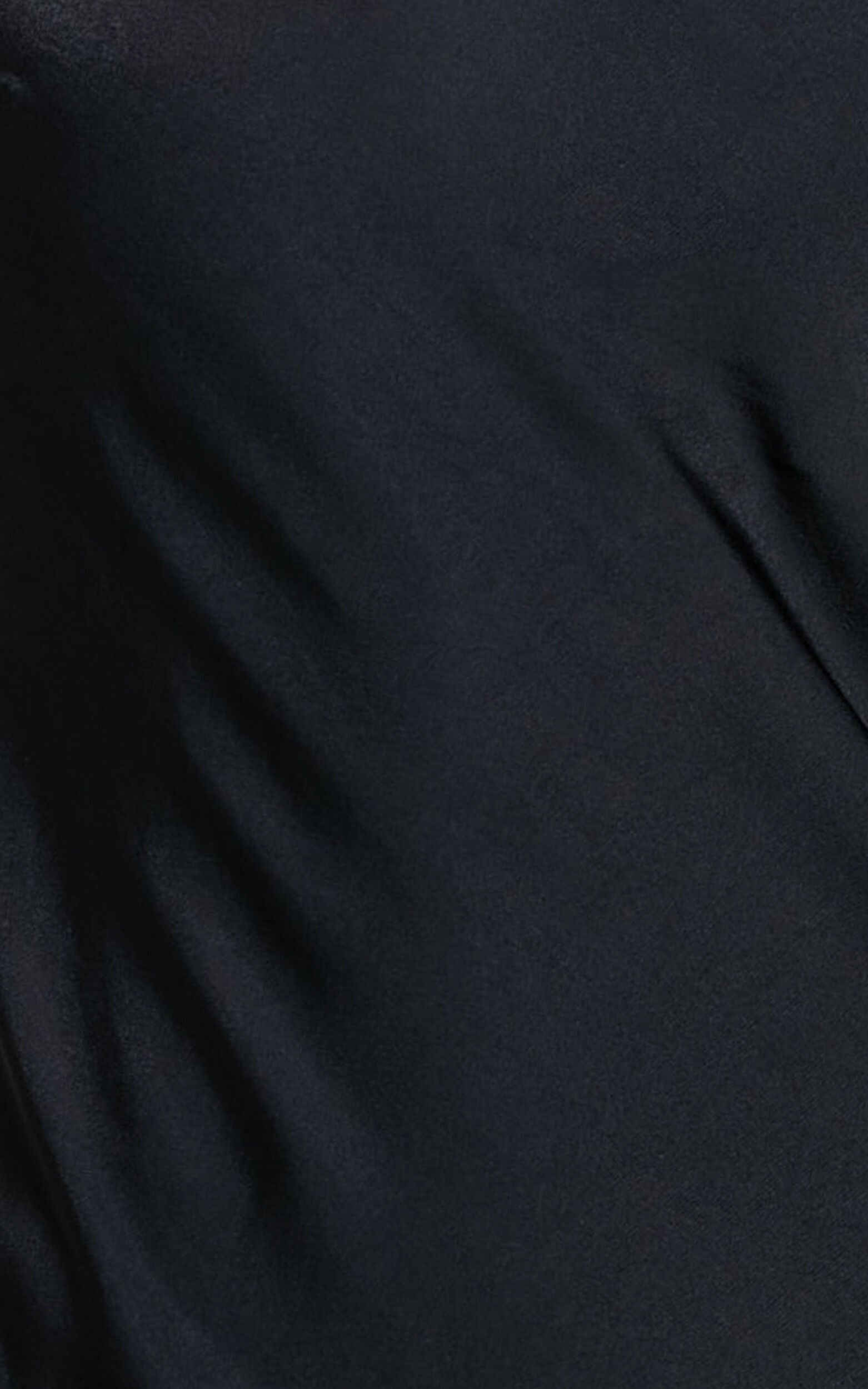 Julie Midi Dress - Scoop Neck Low Back Satin Slip Dress in Black