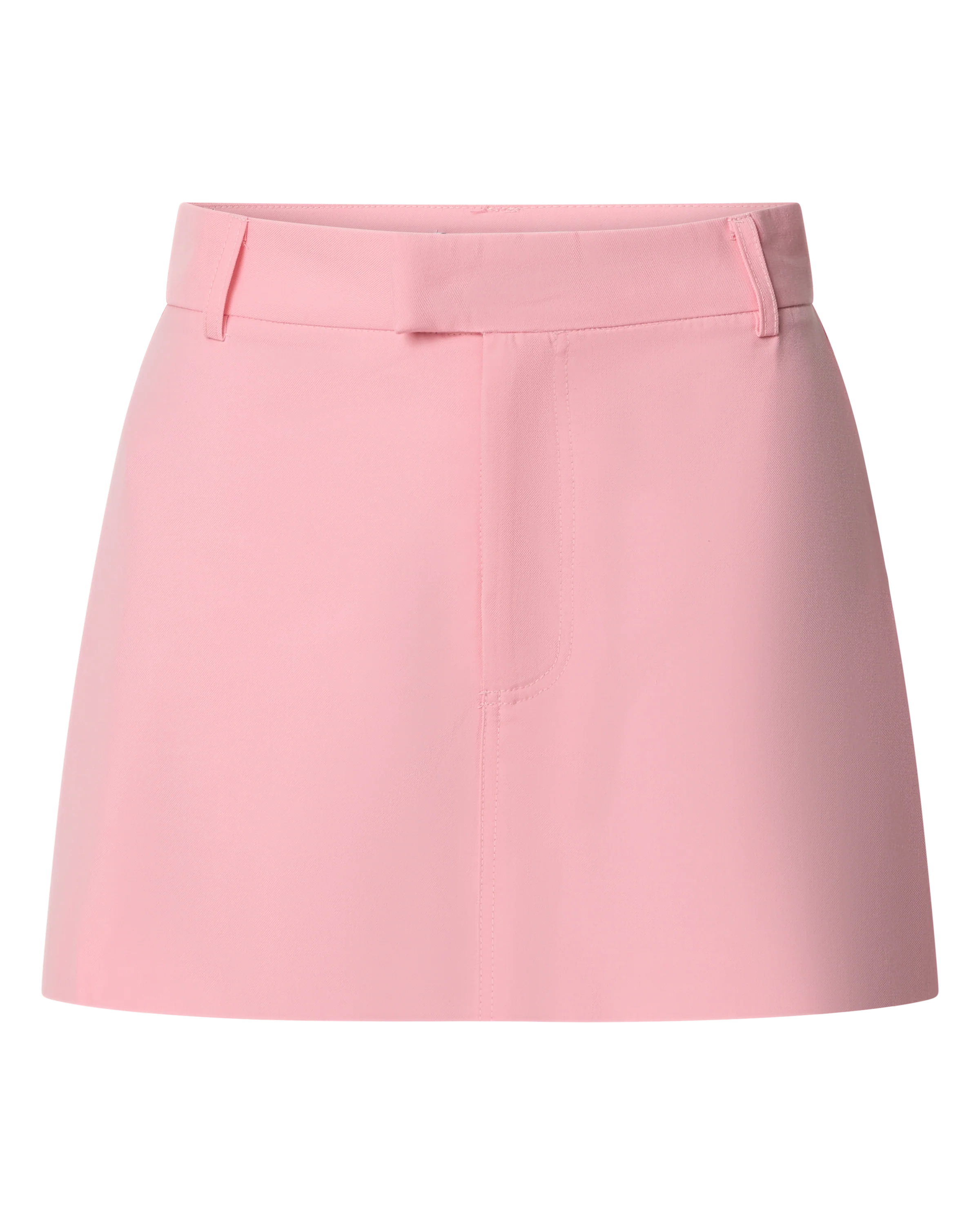 Desi Mini Skirt - Tailored Mid Waisted Skirt in Pale Pink