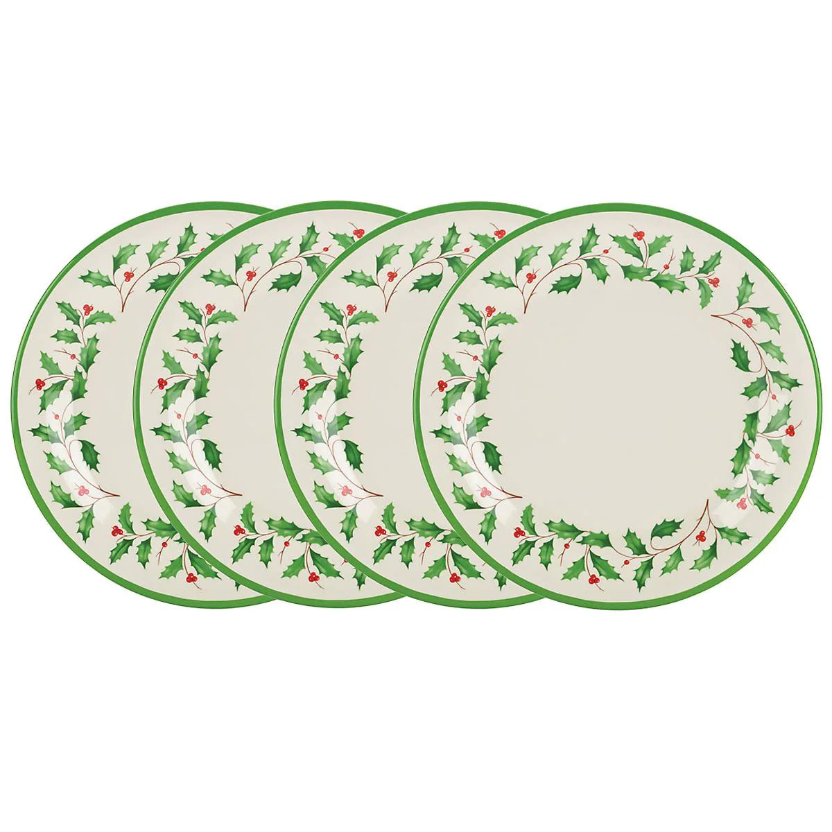 Holiday 4-Piece Melamine Dinner Plate Set