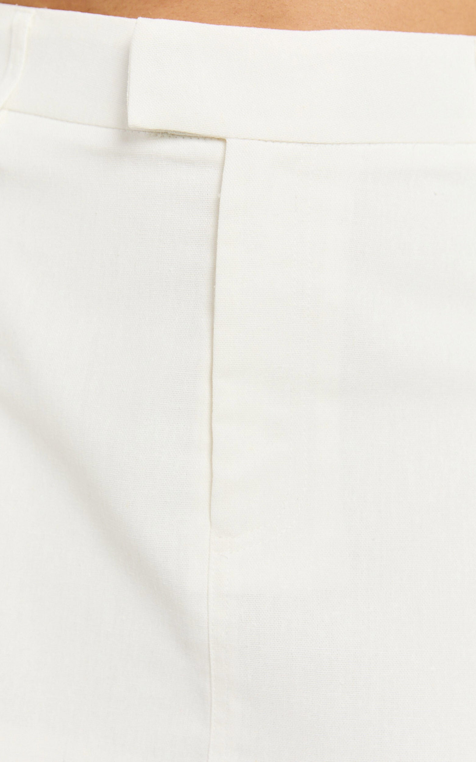 Farrow Mini Skirt - Tailored Linen Skirt in White