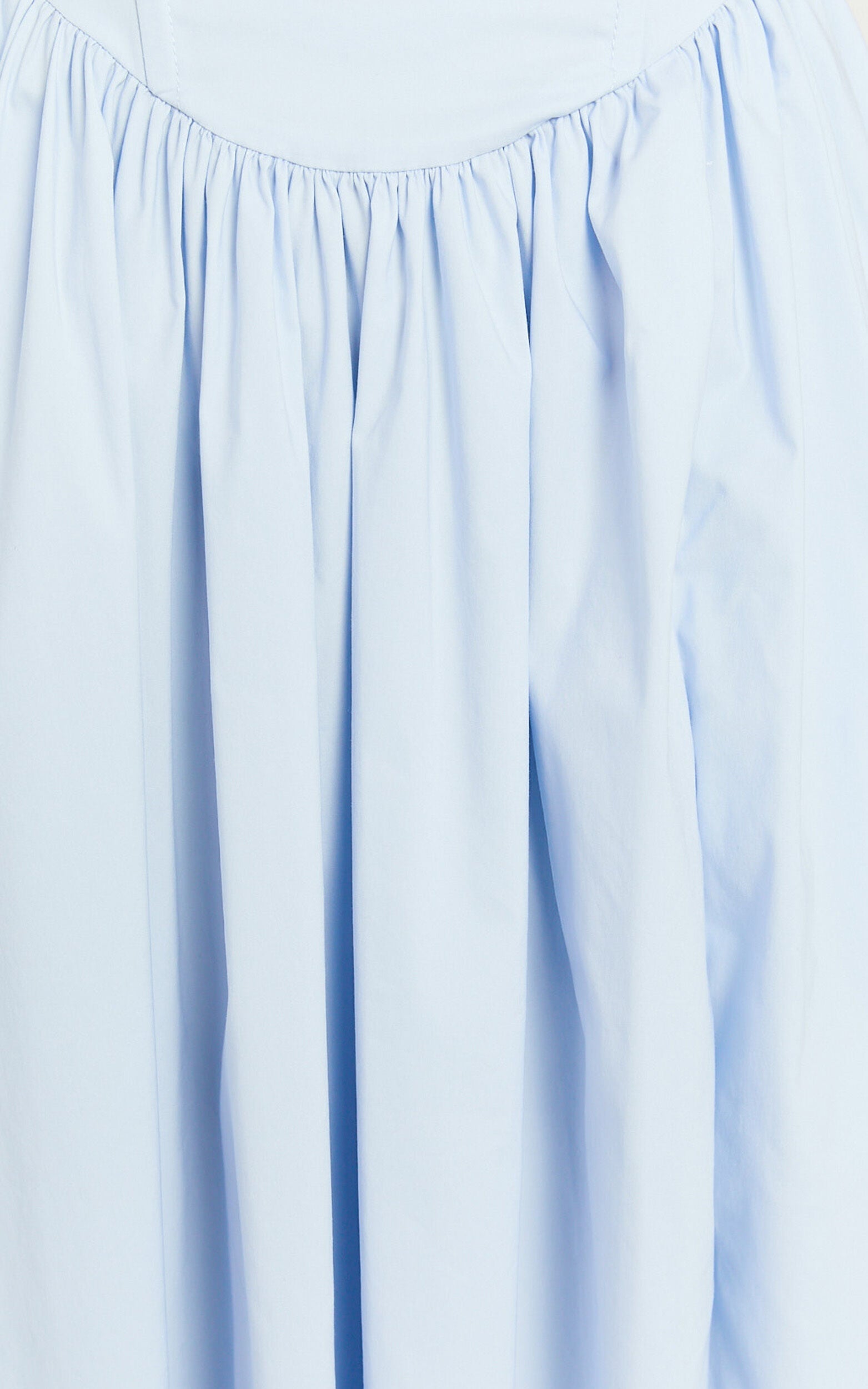 Holly Midi Dress - Corset Lace Up Dress with Split in Soft Blue