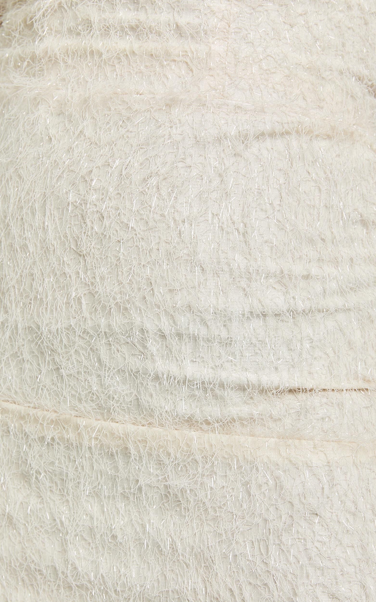 Frida Mini Skirt - High Waisted A Line Fluffy Skirt in Cream