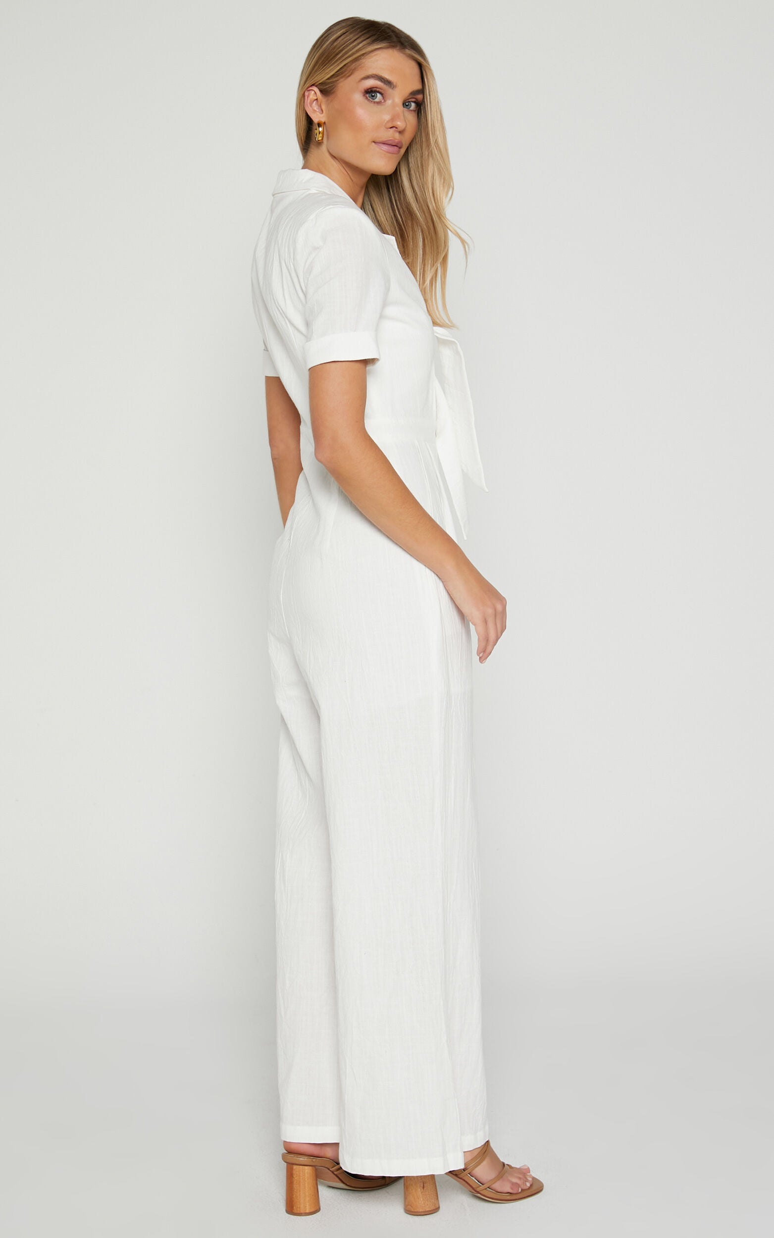 Naples Jumpsuit - Wrap Front Jumpsuit in White