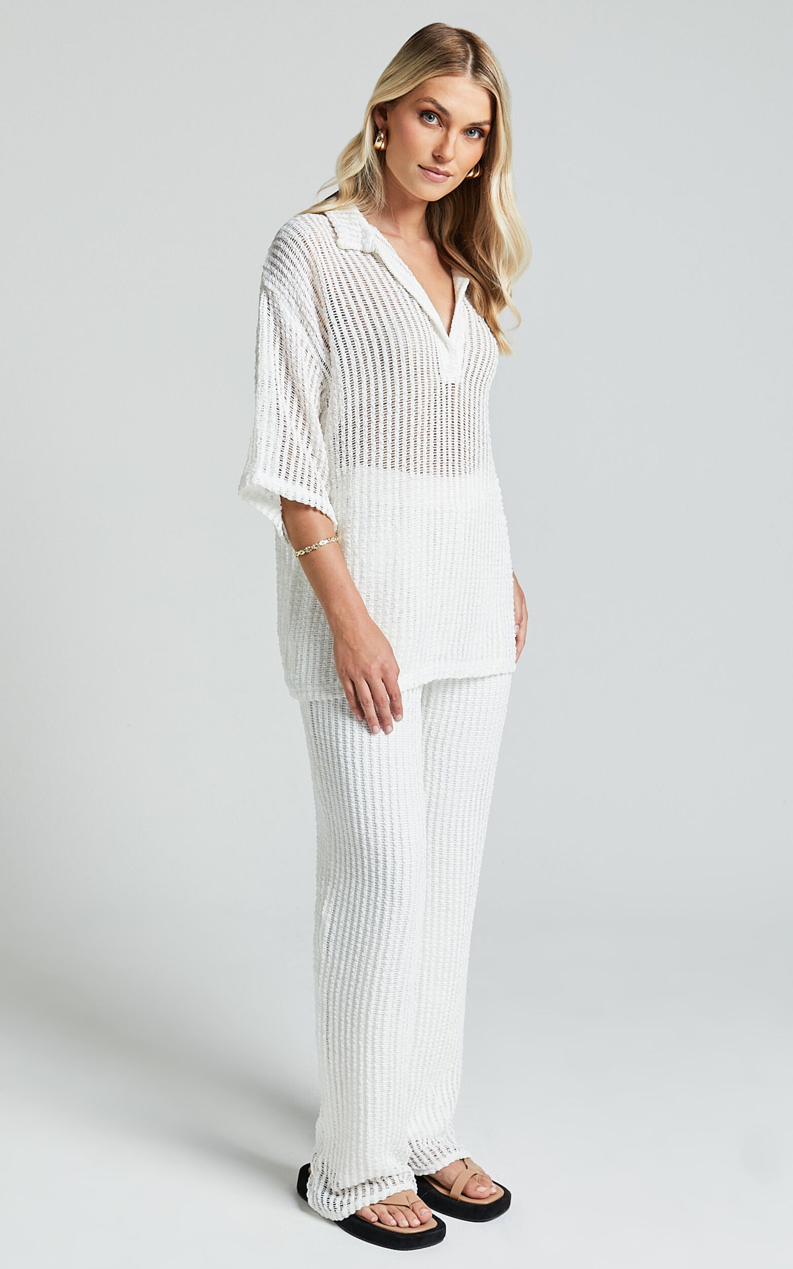 Rowland Pants - Wide Leg in White