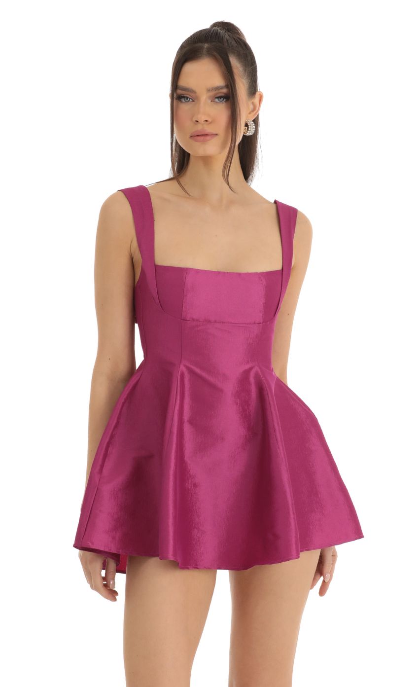 Fit and Flare Dress in Berry