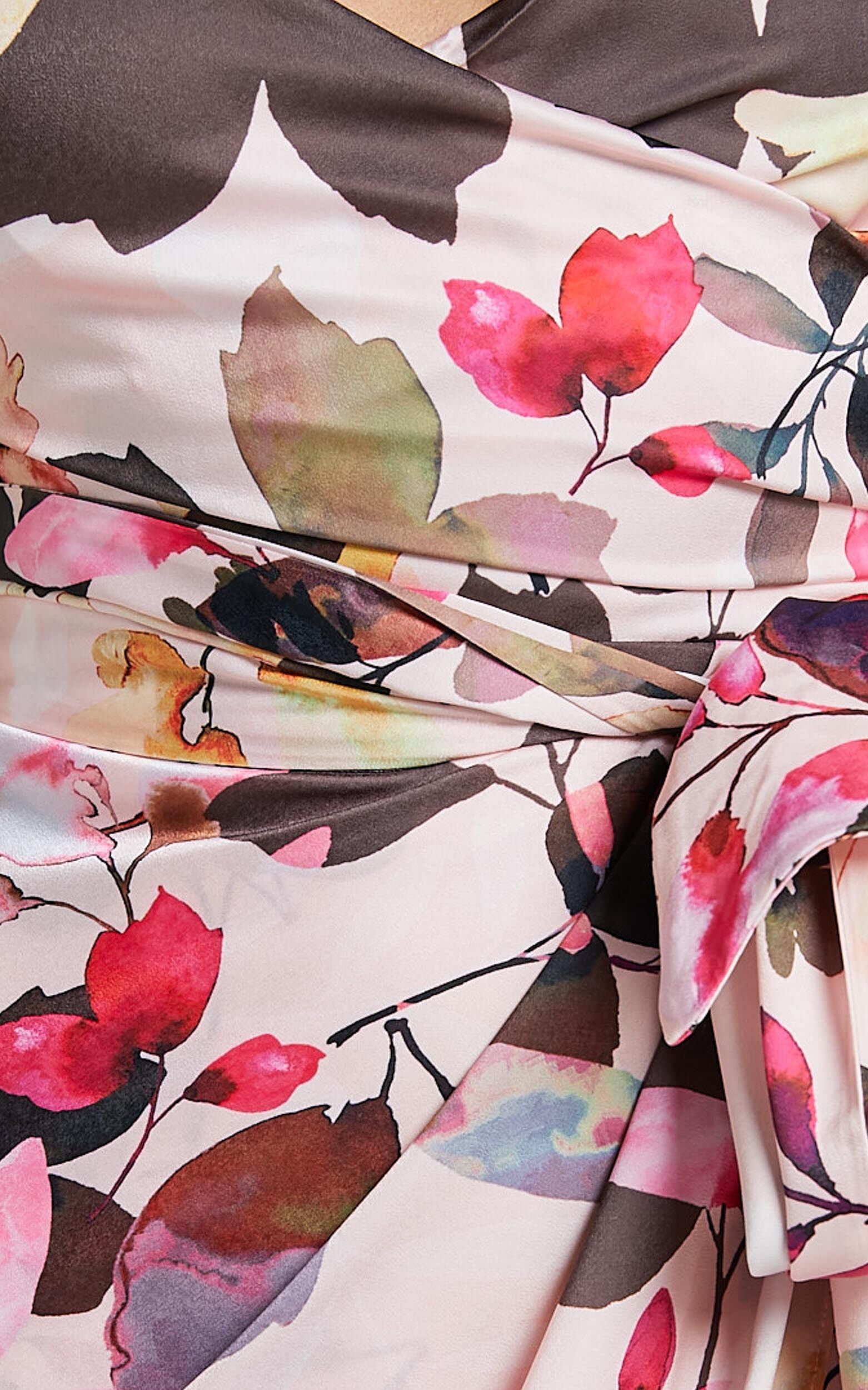 Maddison Midi Dress - Strappy Wrap Dress in Rosalind Print