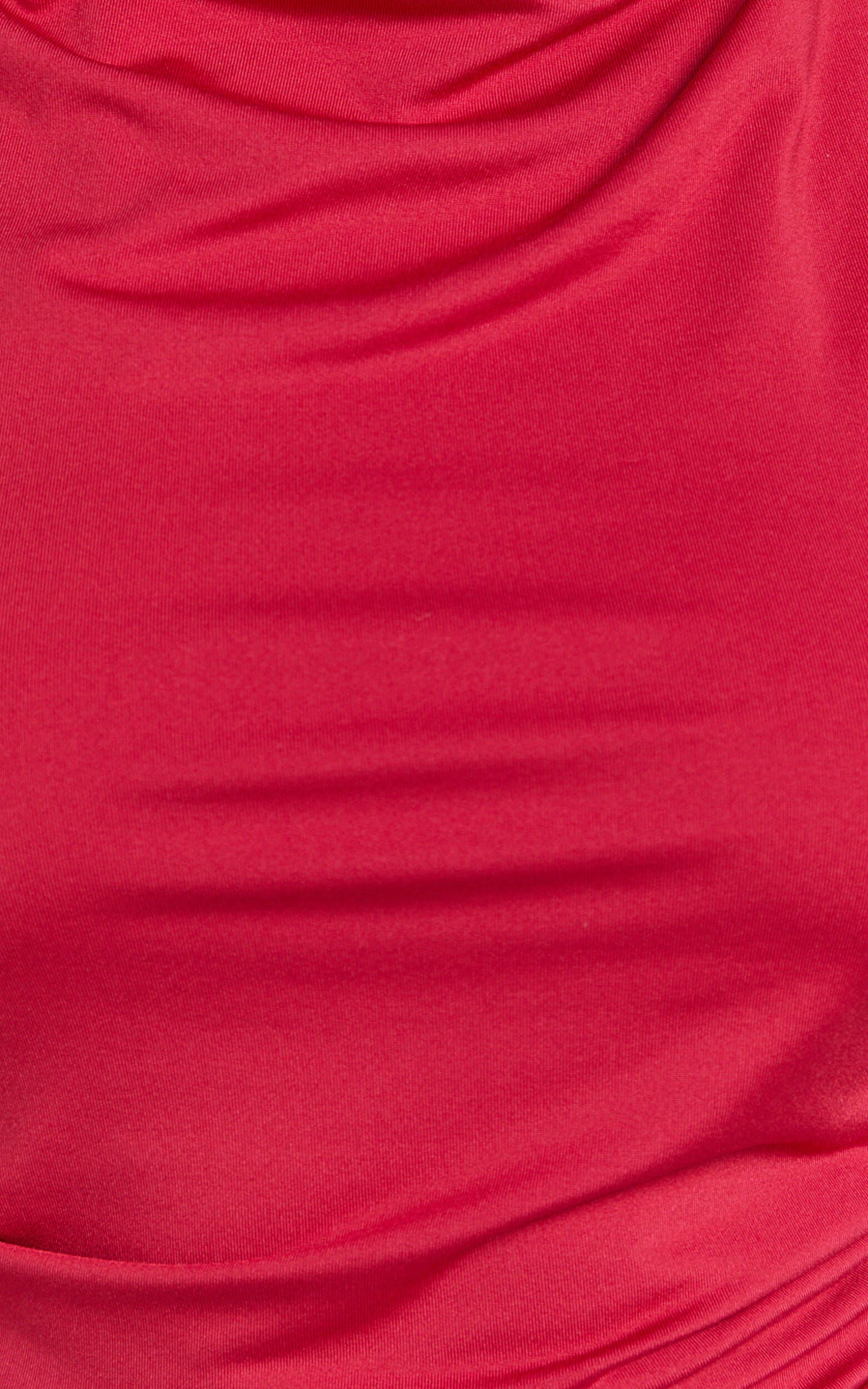 Kimora Top - High Cowl Halter Neck Fitted Top in Red