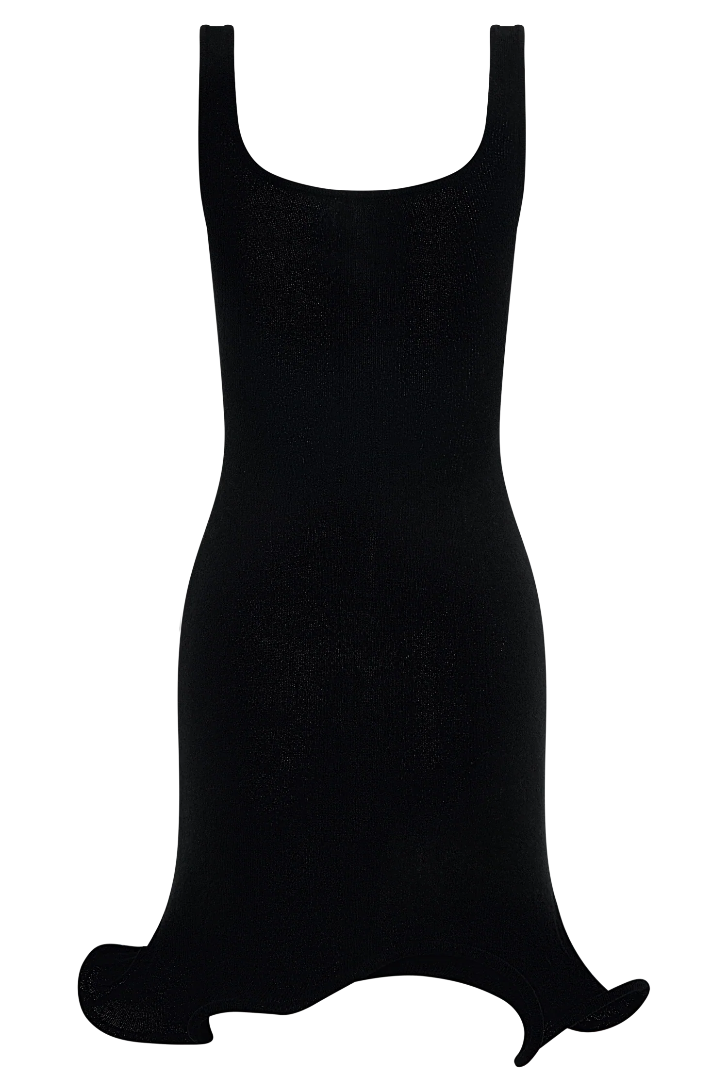 Sandra Square Neck Knit Mini Dress - Black