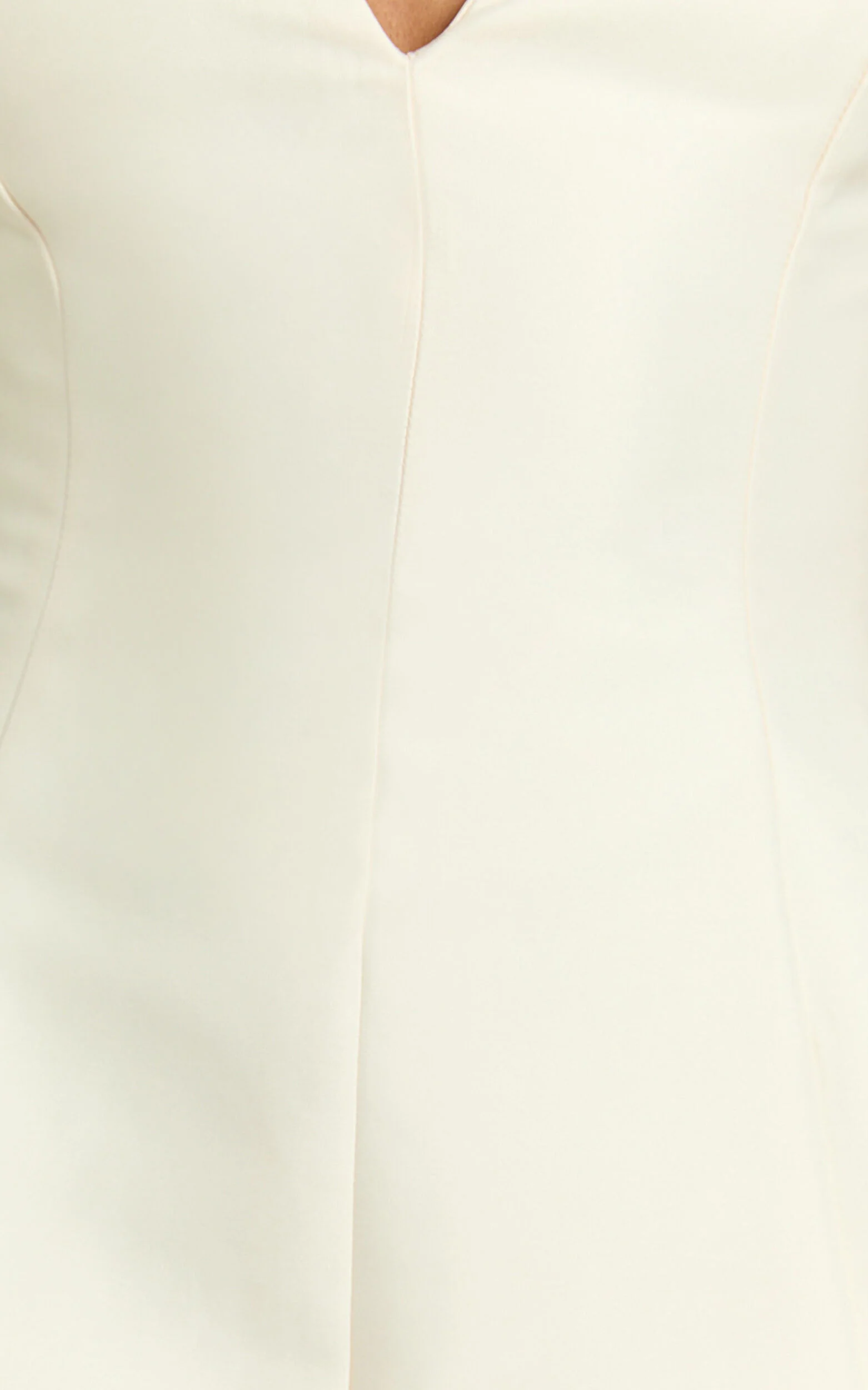 Sheeran Mini Dress - Plunge A Line Dress in Cream