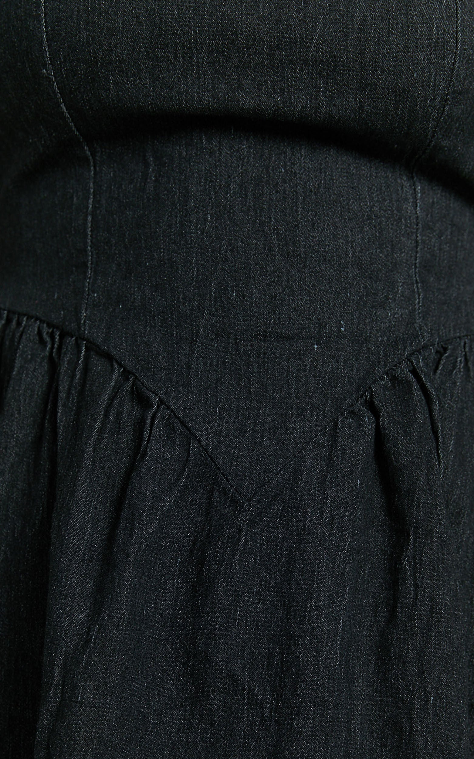 Rhaziya Mini Dress - Sleeveless Straight Neck Fit and Flare Dress in Black