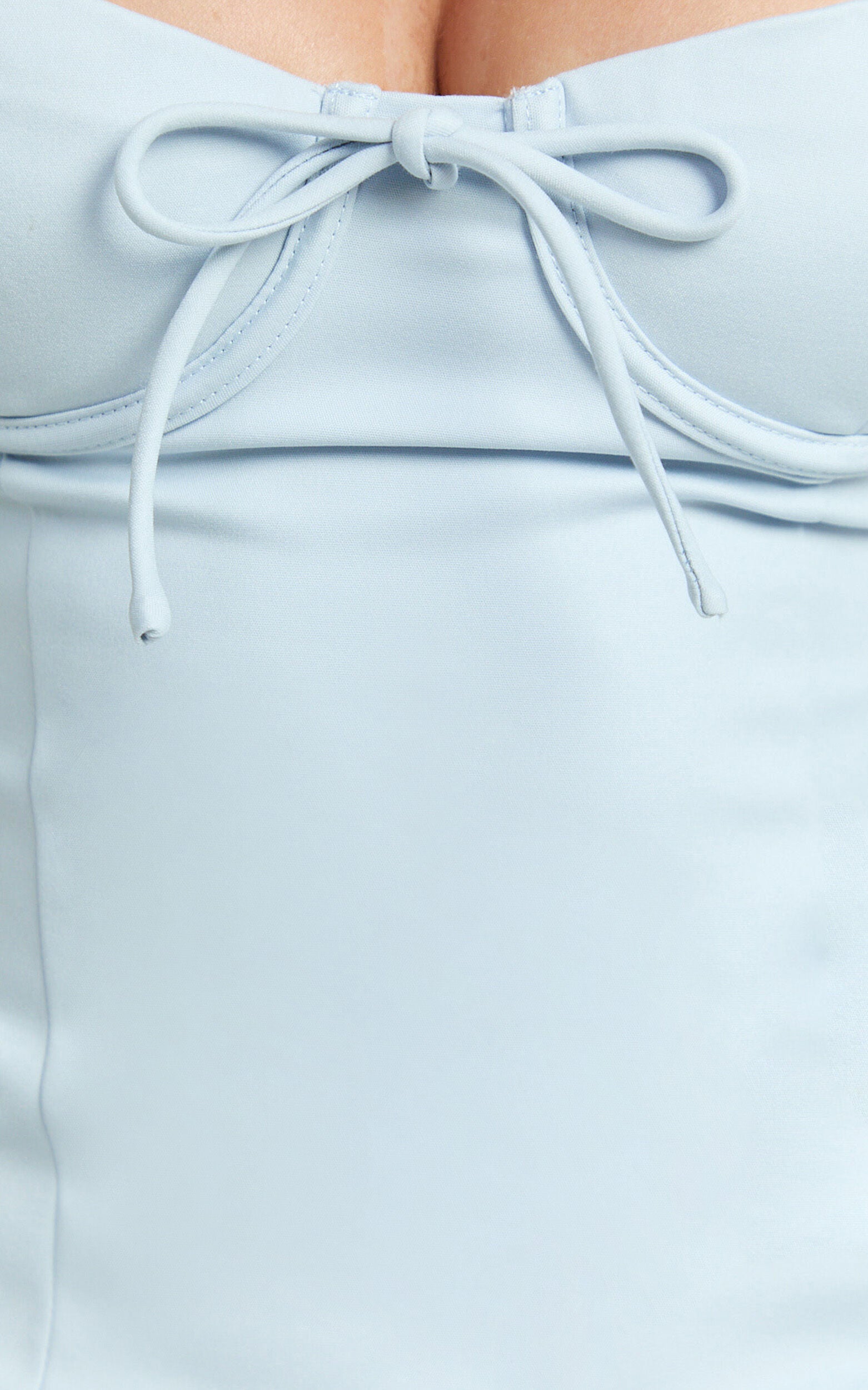 Melody Mini Dress - Sweetheart Bust Fitted Dress in Blue