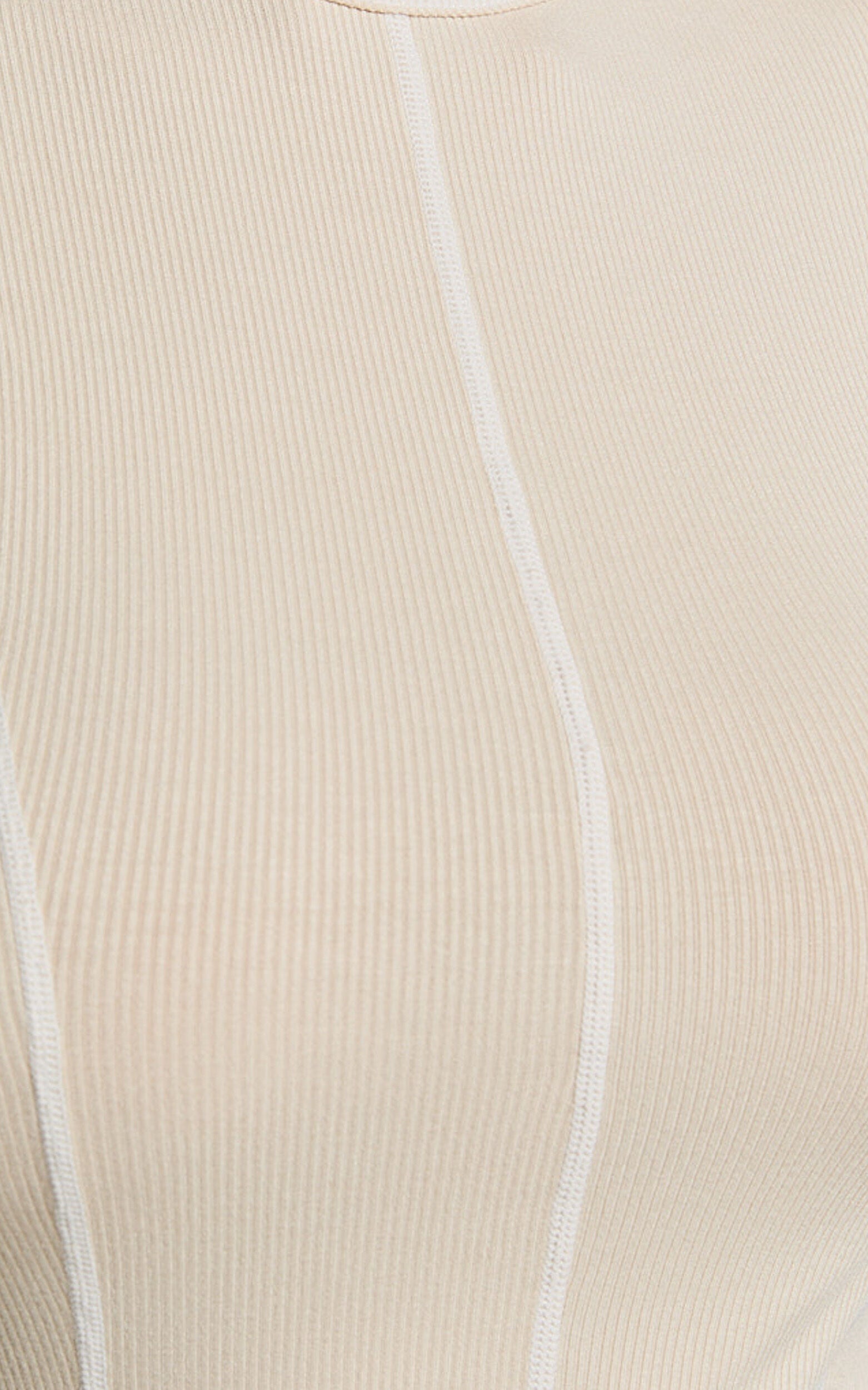 Selena Midi Dress - High Neck Sleeveless Slip Dress in Natural