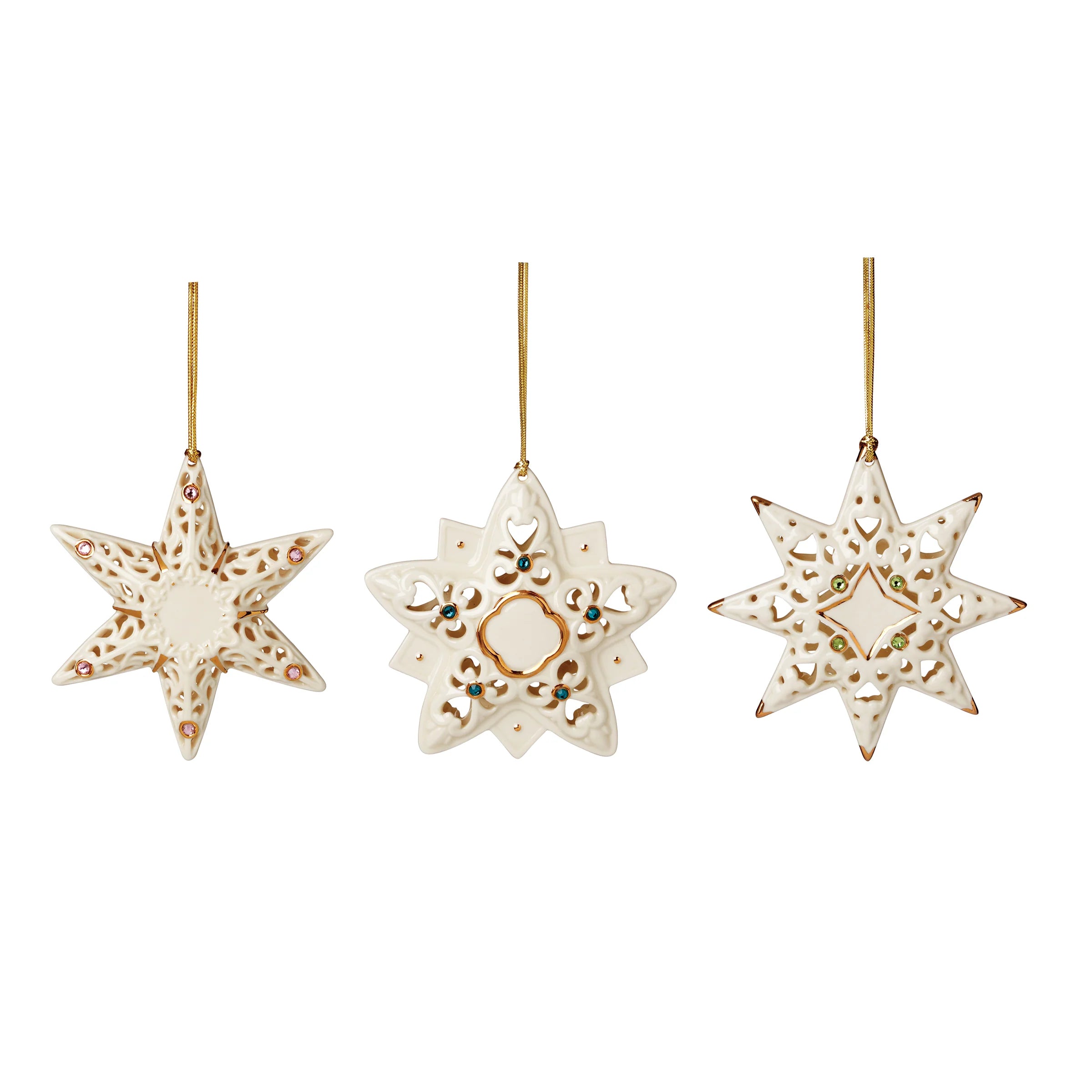 Pierced Star Ornaments, Set of 3