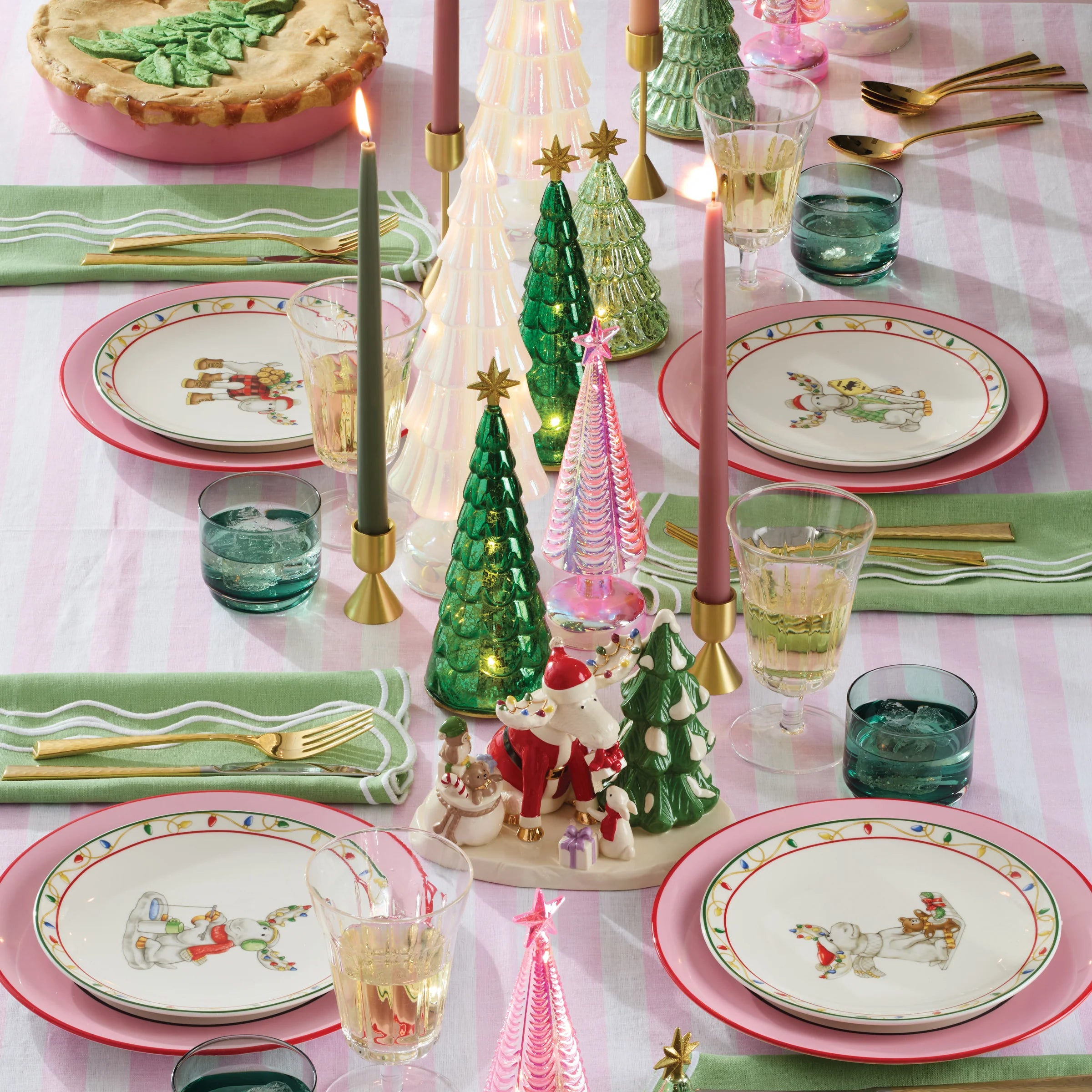 Merry Marcel Moose 4-Piece Dessert Plate Set