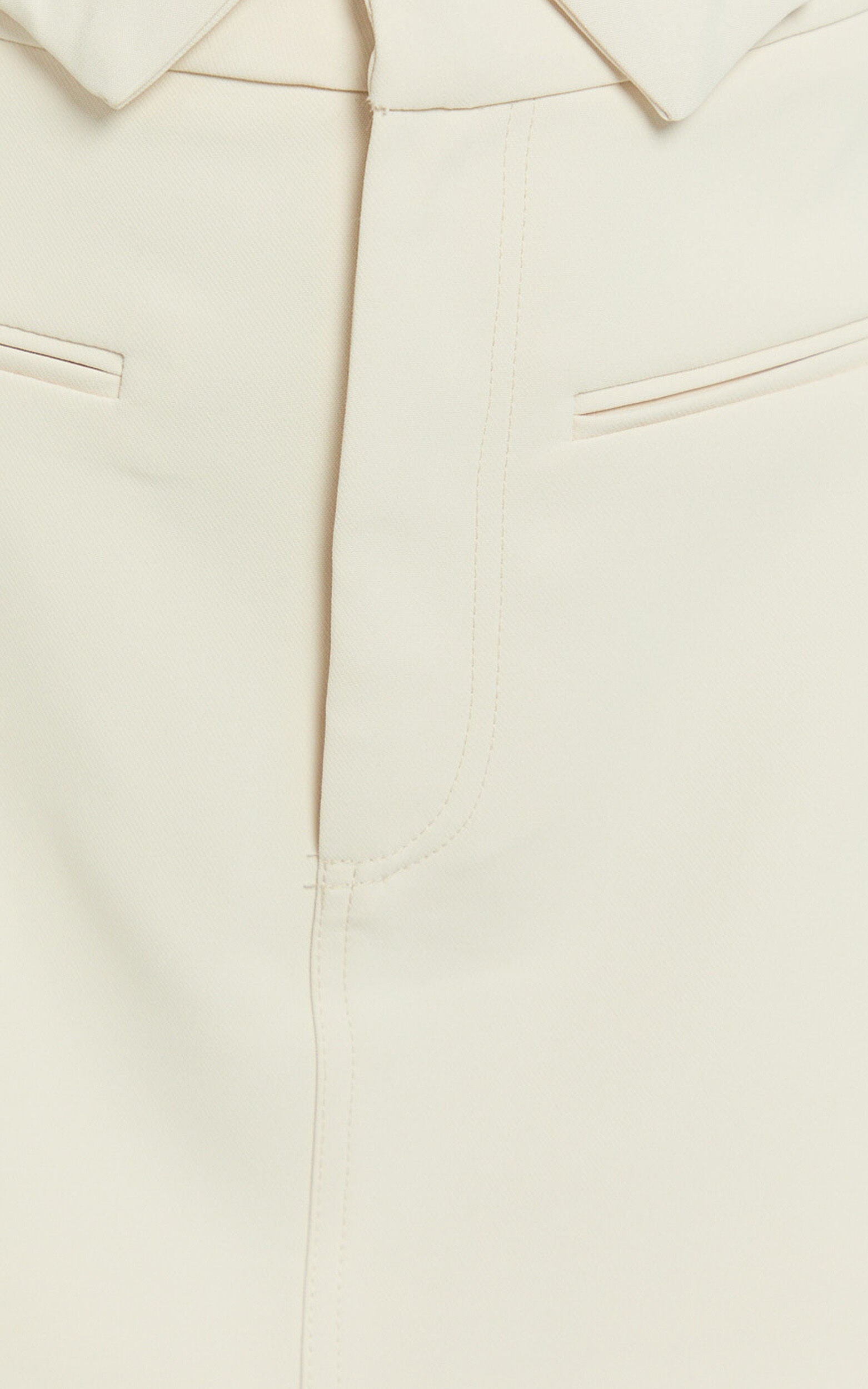 Lalisa Mini Skirt - High Waist Tailored Skirt in Stone