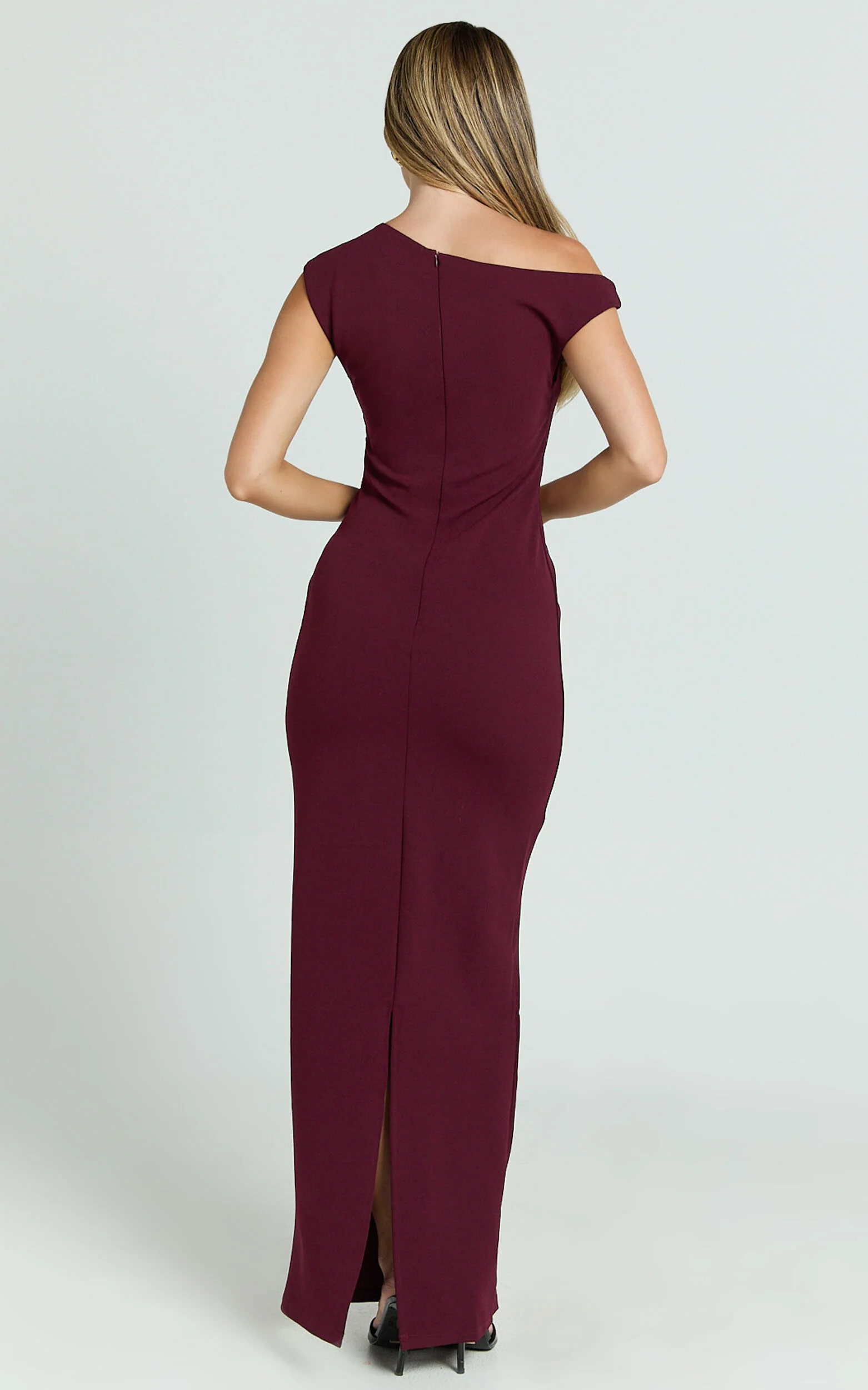 Genie Maxi Dress - Off The Shoulder Dress in Wine
