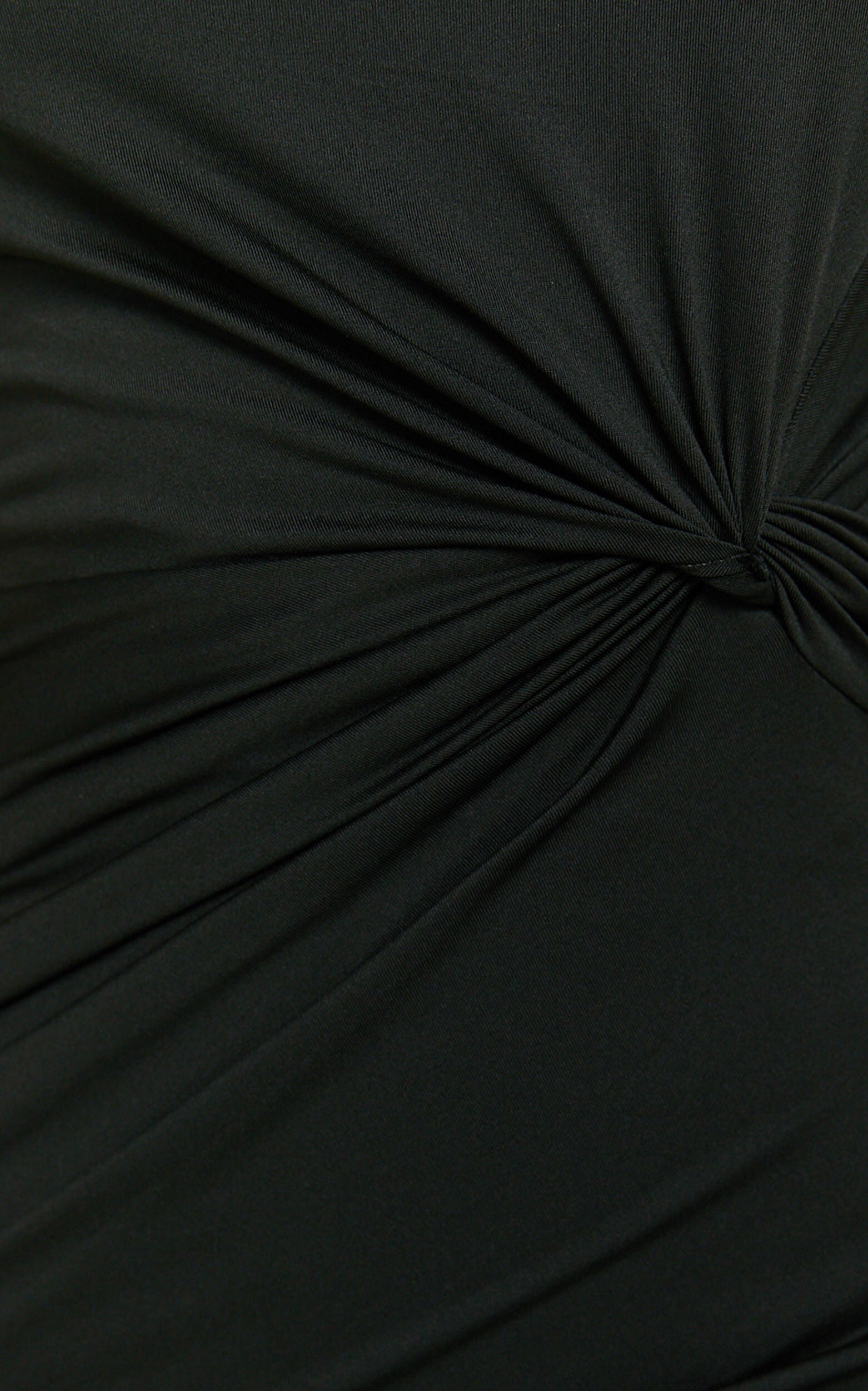 Olenna Midi Dress - Halter Neck Twist Detail Tie Back Dress in Black